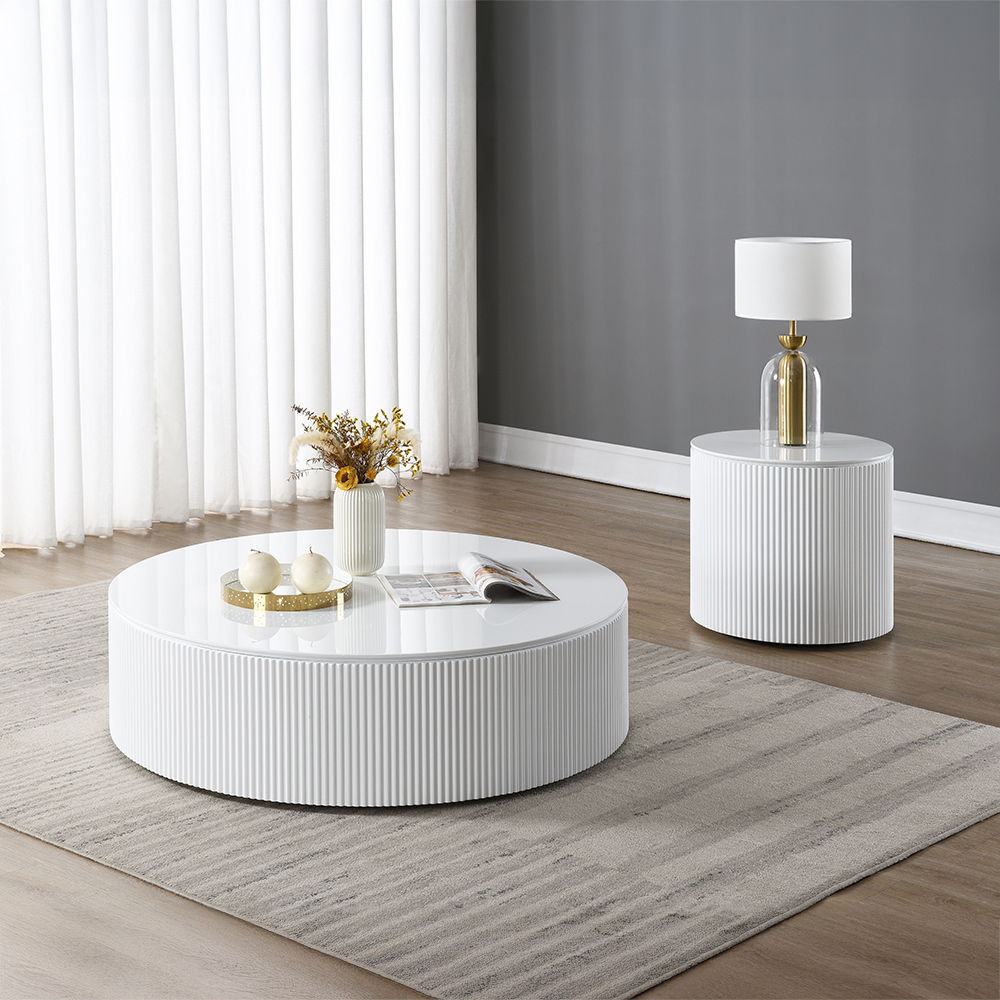 Dyllan - End Table - White High Gloss, white, view 4