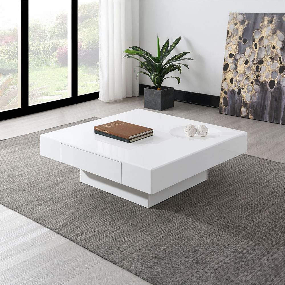 Khaim - Coffee Table - White High Gloss, white