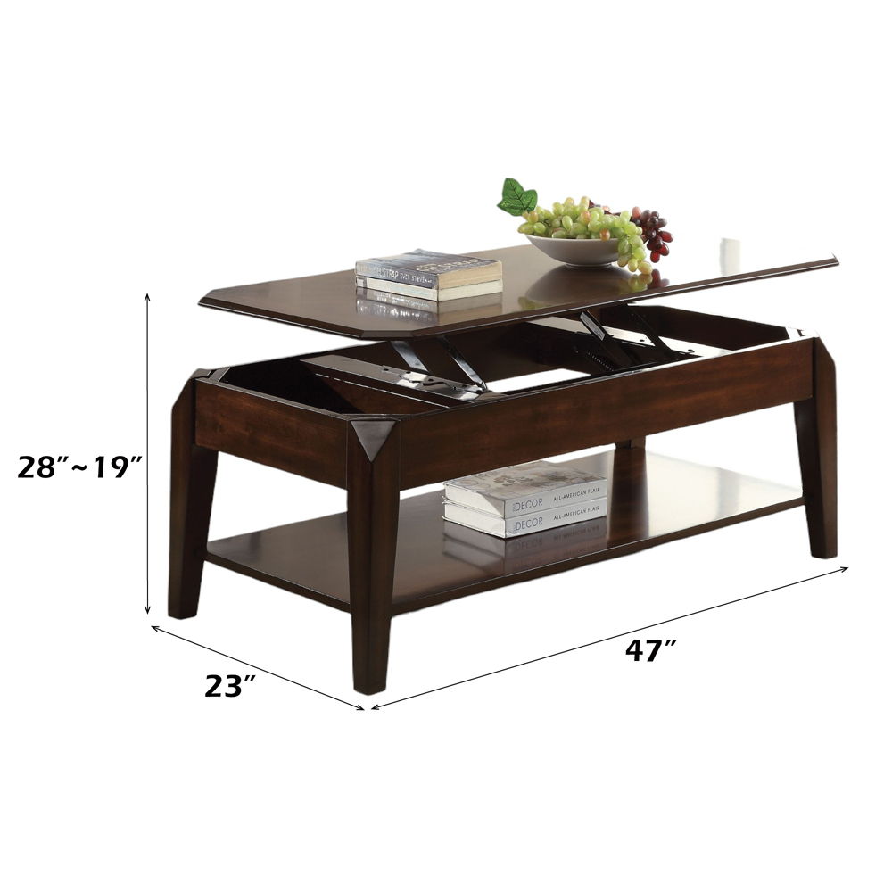 Docila - Coffee Table With Lift Top - Walnut, dark brown, view 3