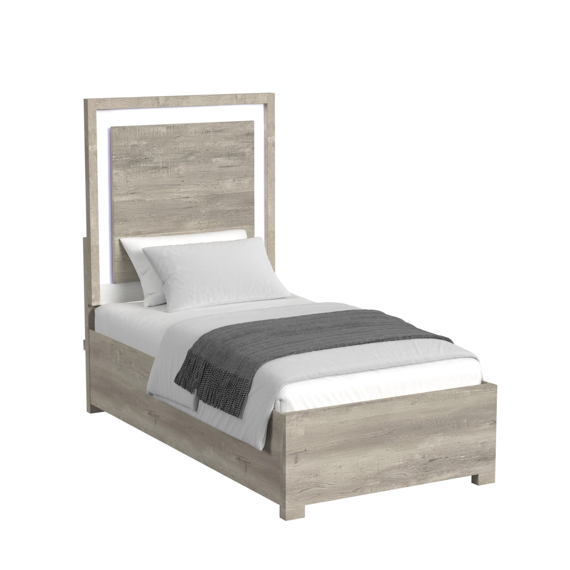 San Matteo - Twin 3 Piece Bedroom Set With LED - White