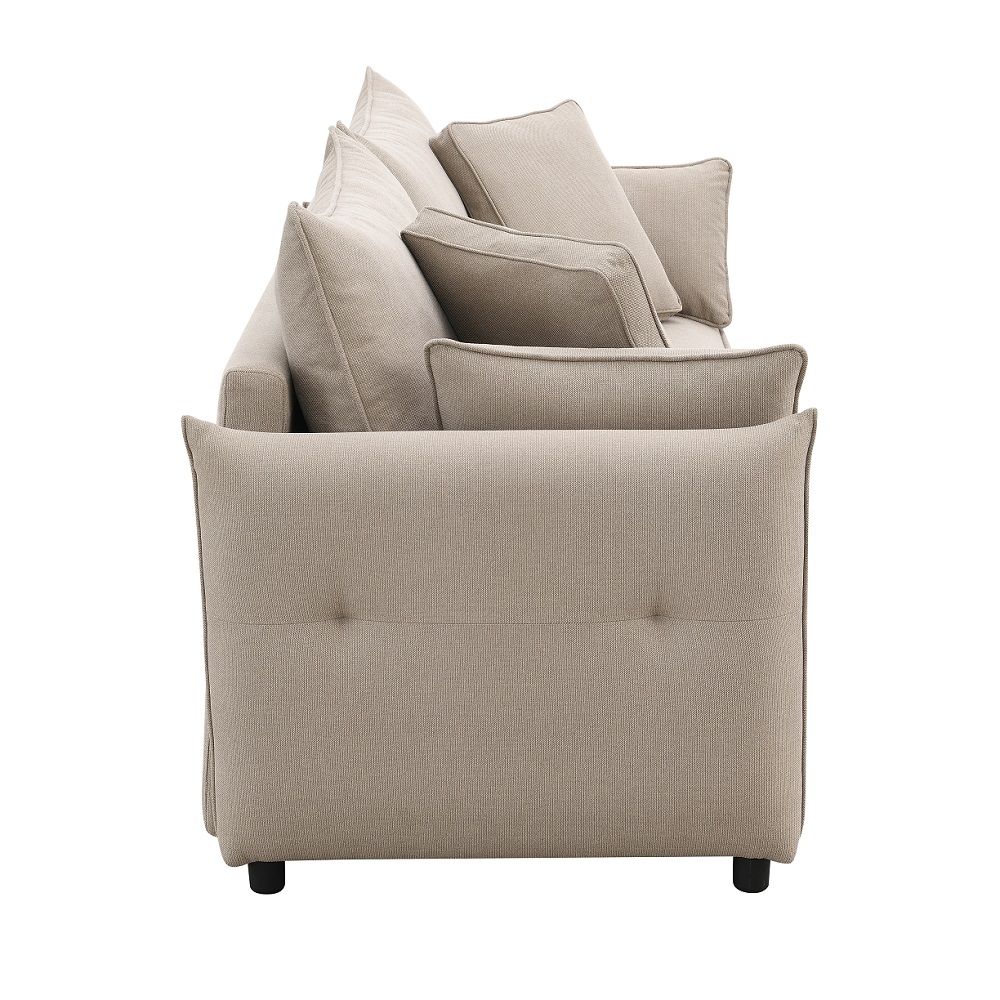 Irina - Sofa With Sleeper - Beige Fabric, beige, view 3