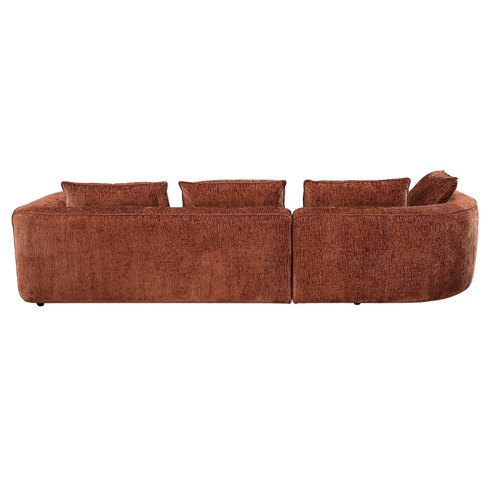 Aceso - Sectional Sofa With 4 Pillows - Rust Brown Chenille, dark brown, view 3