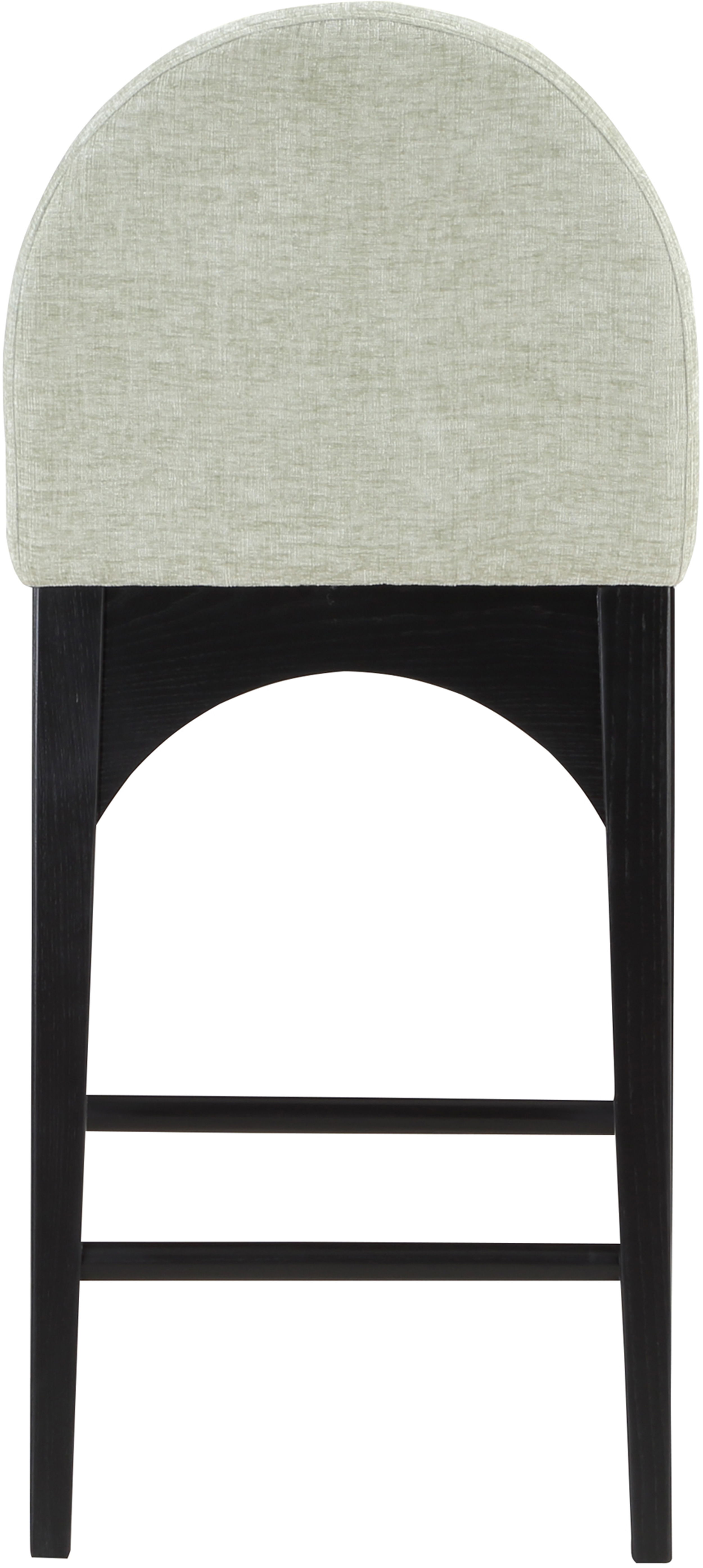 Waldorf - Chenille Stool With Black Legs - Mint
