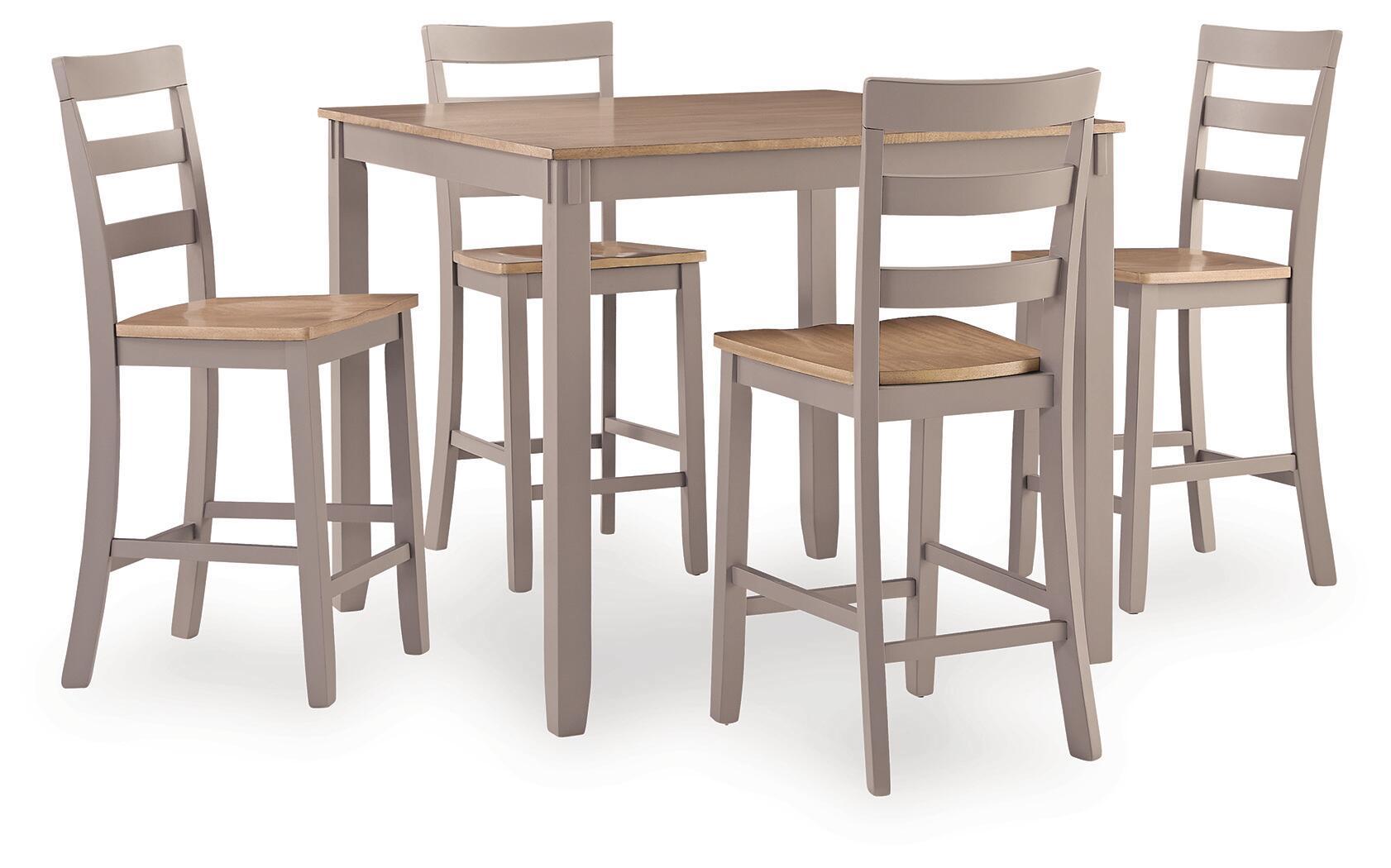 Harperfeld – Dining Room Counter Table Set (Set of 5) – Natural / Gray
