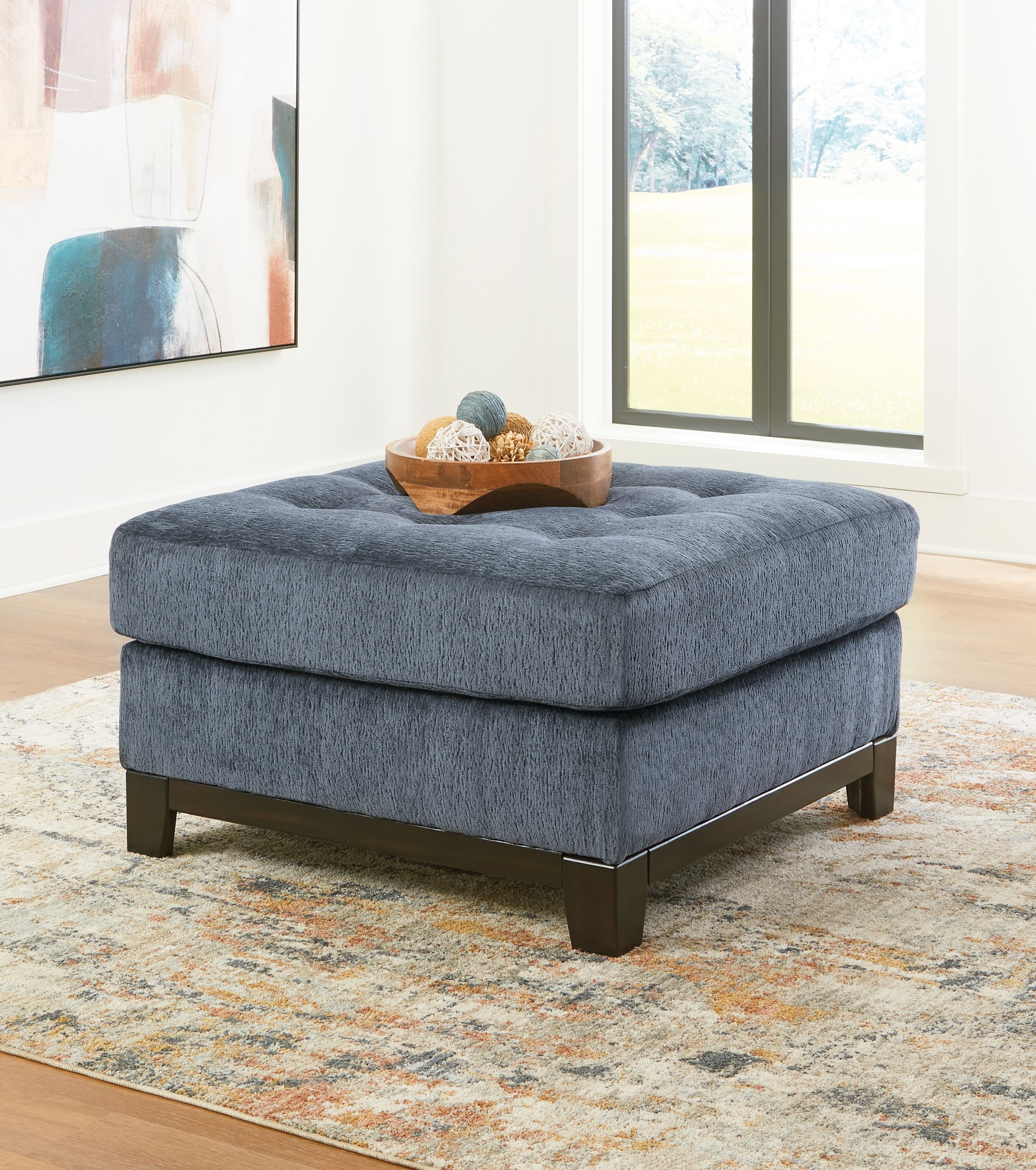 Ashley Furniture Maxon Place - 5 Pc. - 3-Piece Sectional With Raf Corner Chaise, Chair, Ottoman - Navy - Image 7