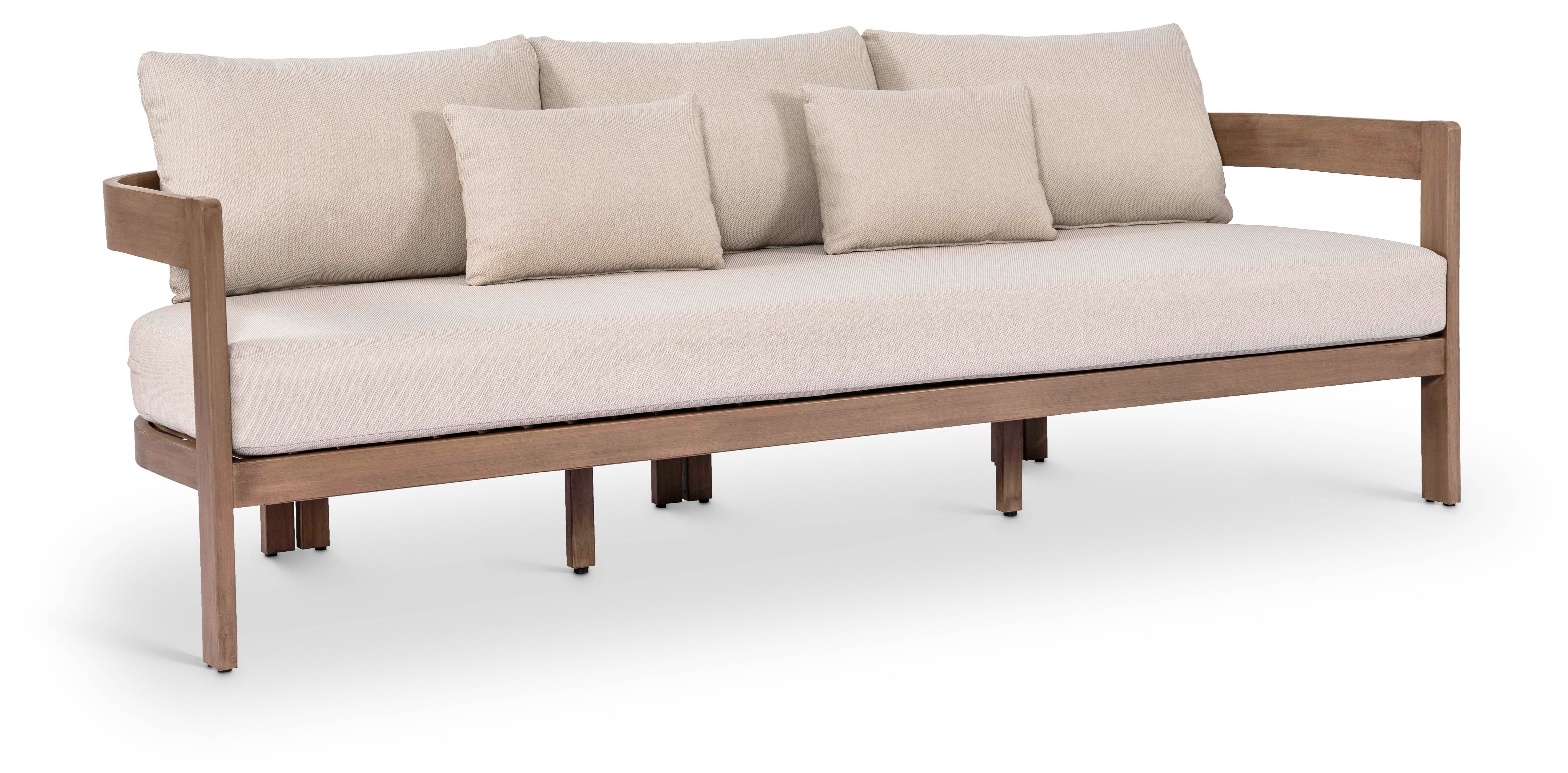 Newport - Water Resistant Fabric 86.75" Upholstered Outdoor Patio Sofa - Beige