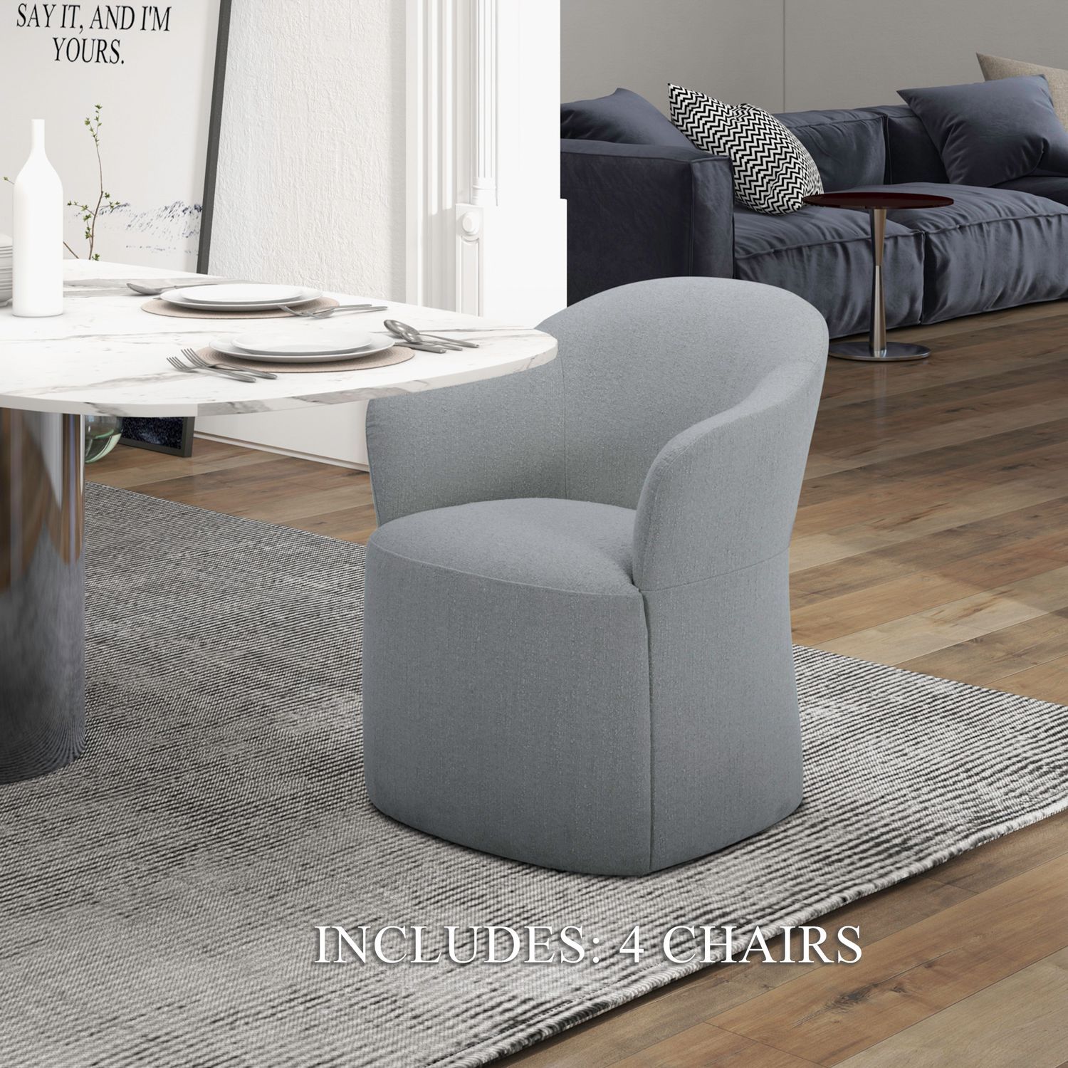 Accent Dining - Accent Dining Chairs With Casters (Set of 4) - Sapphire Image