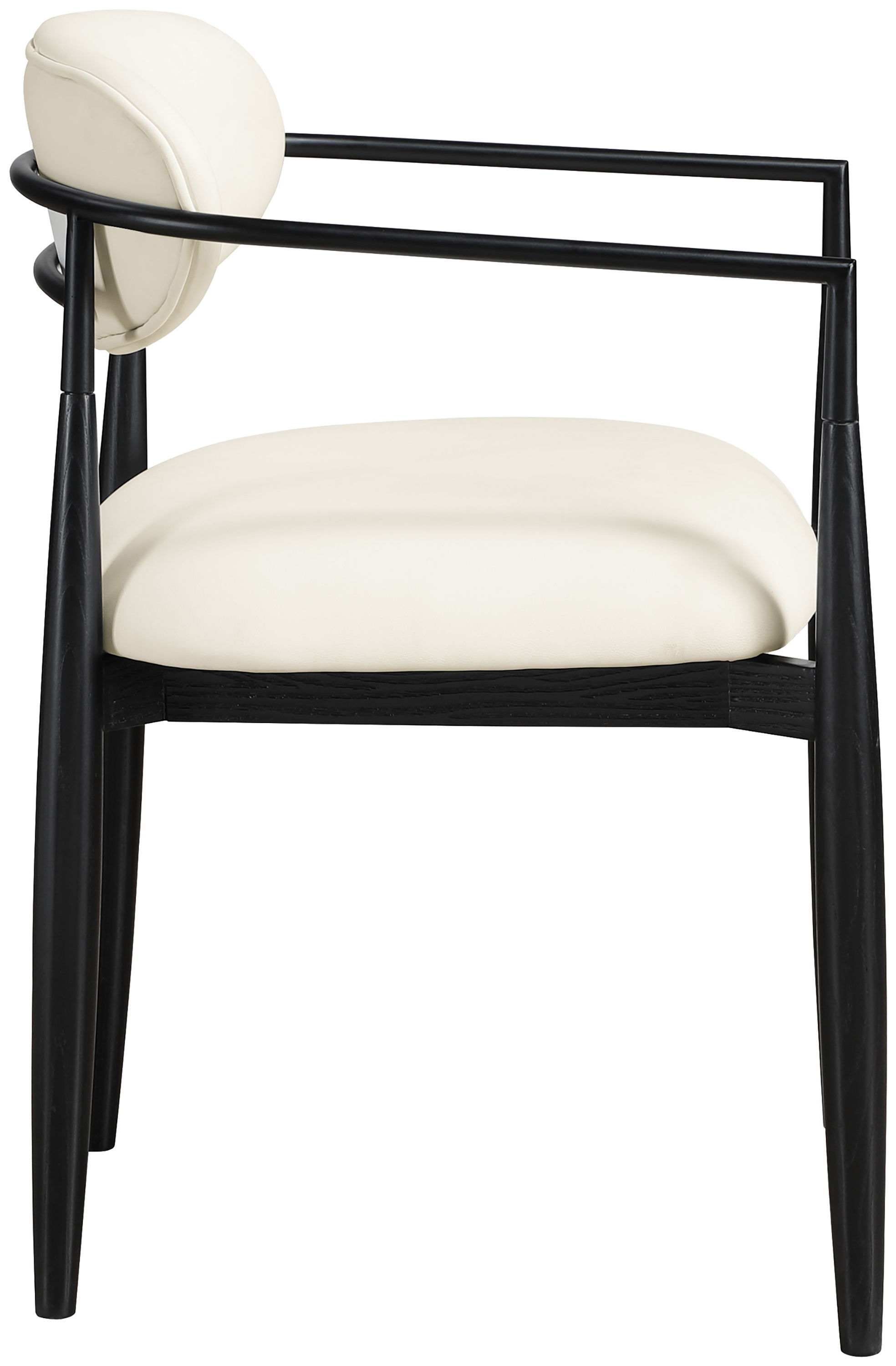 Riccio - Vegan Leather Upholstered Dining Arm Chair (Set of 2) - Cream