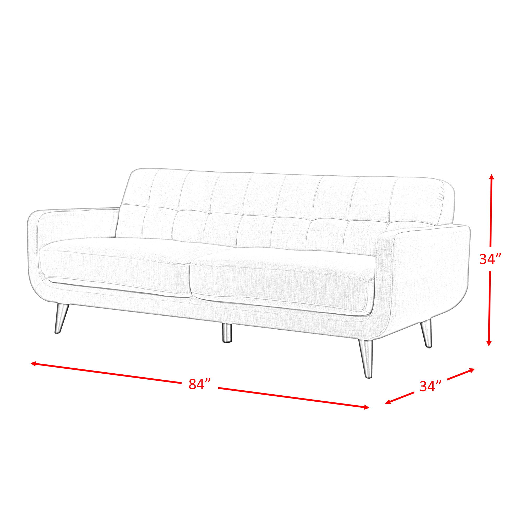 Hadley - 4480 KD Sofa Heirloom With No Pillows - Charcoal