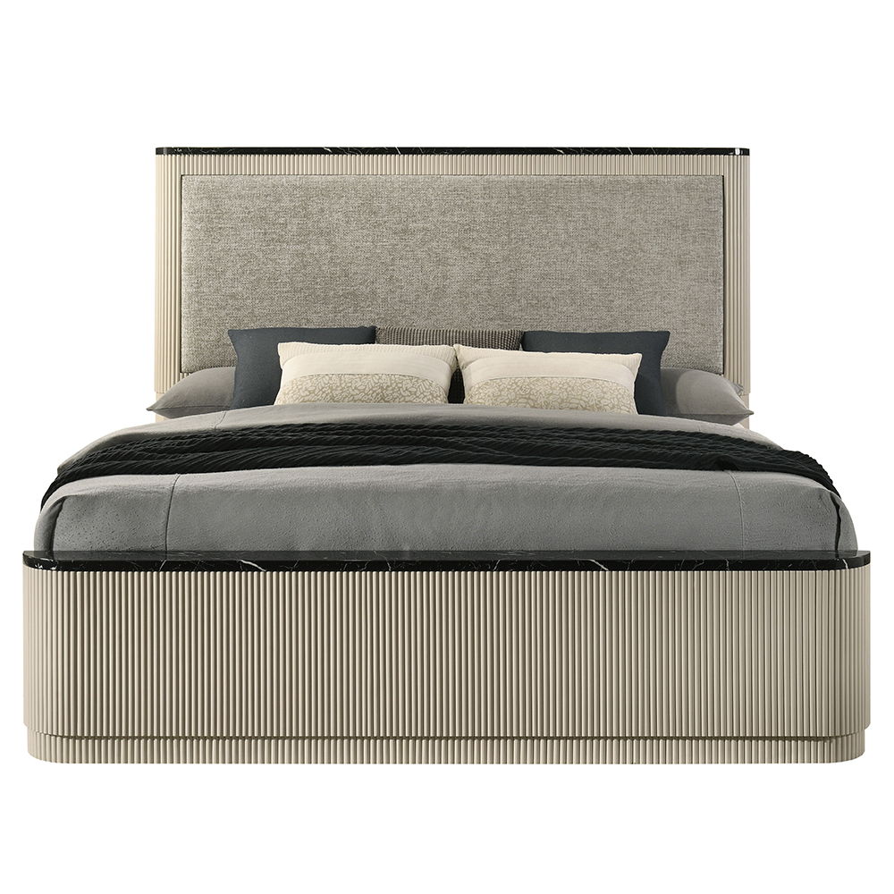 Travonte - Queen Bed - Gray / Beige, beige, view 3