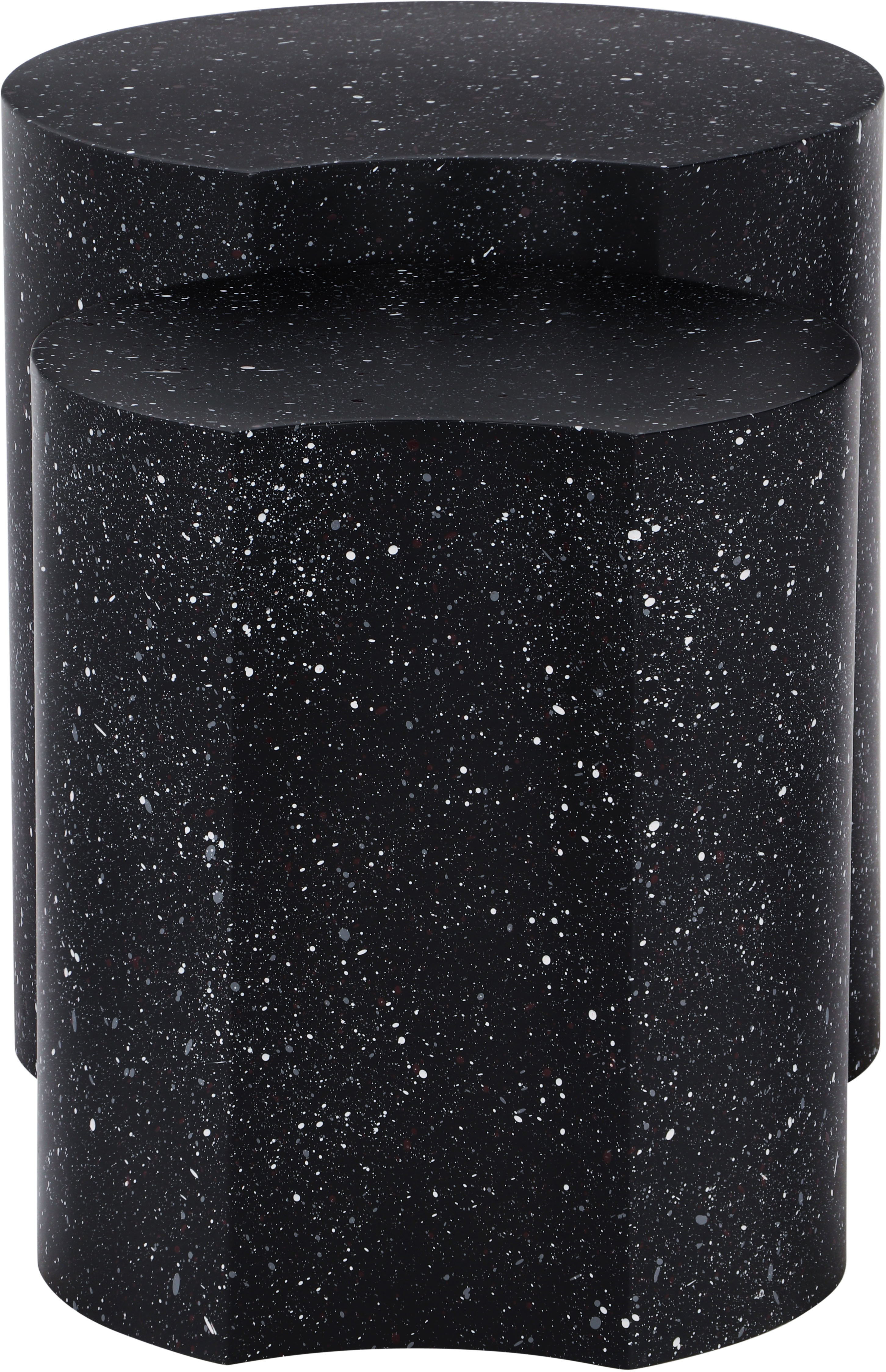 Dimple - 28" 2 Piece Modular End Table - Black Terazzo