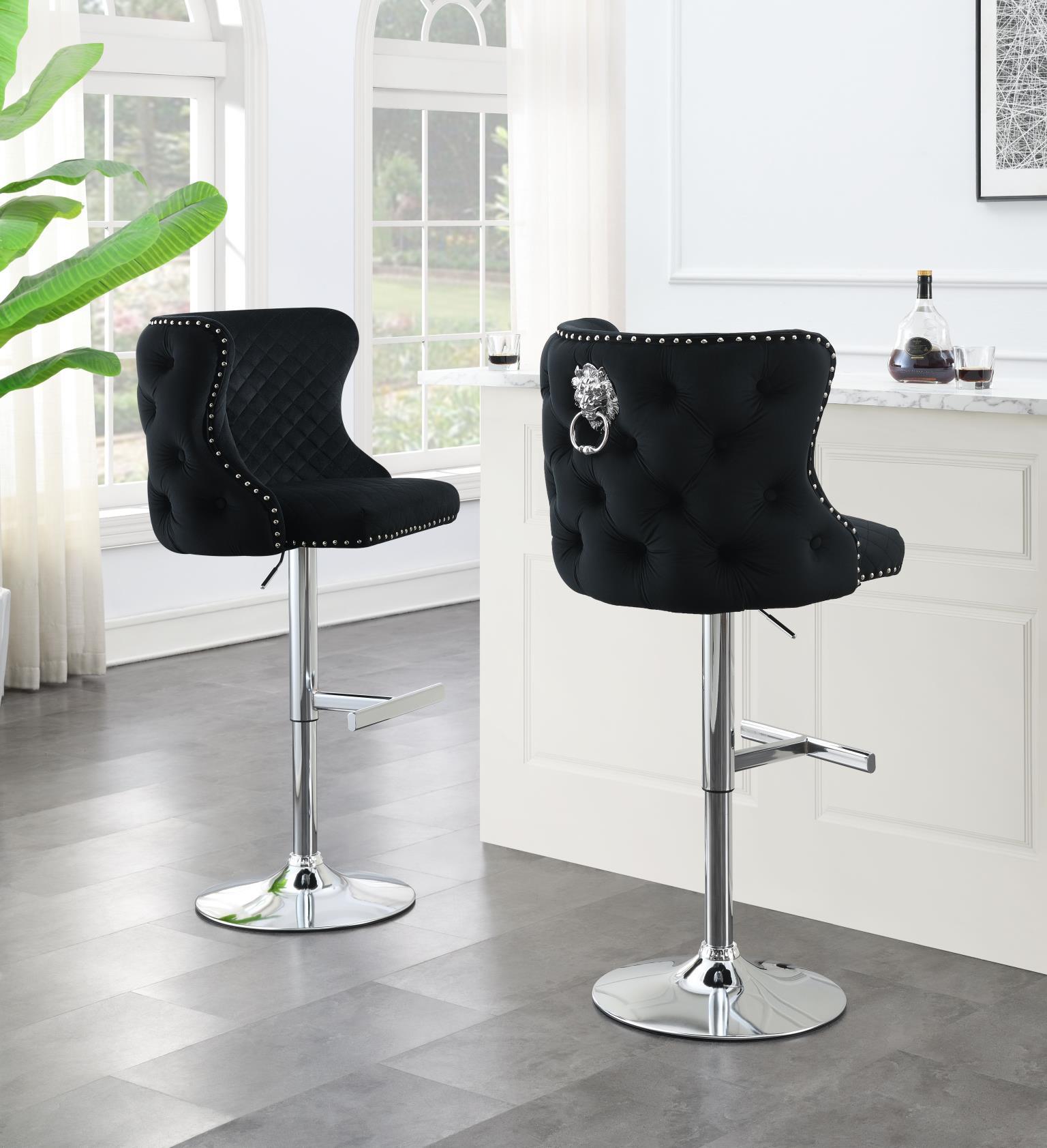 ST100 - Velvet Bar Stool - Black