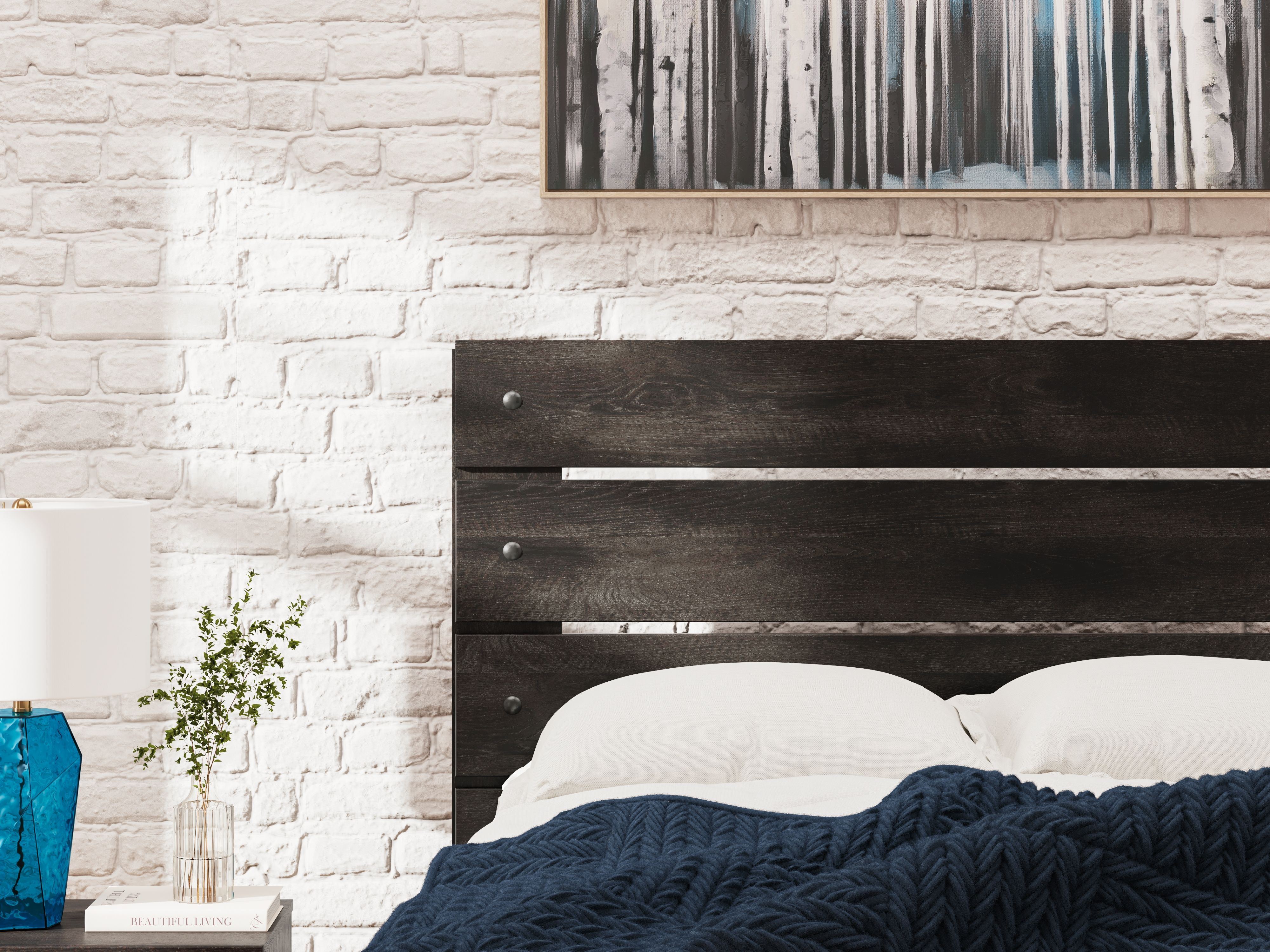 Ashley Furniture Hollivern - Twin Panel Storage Bed - Dark Gray - Image 11