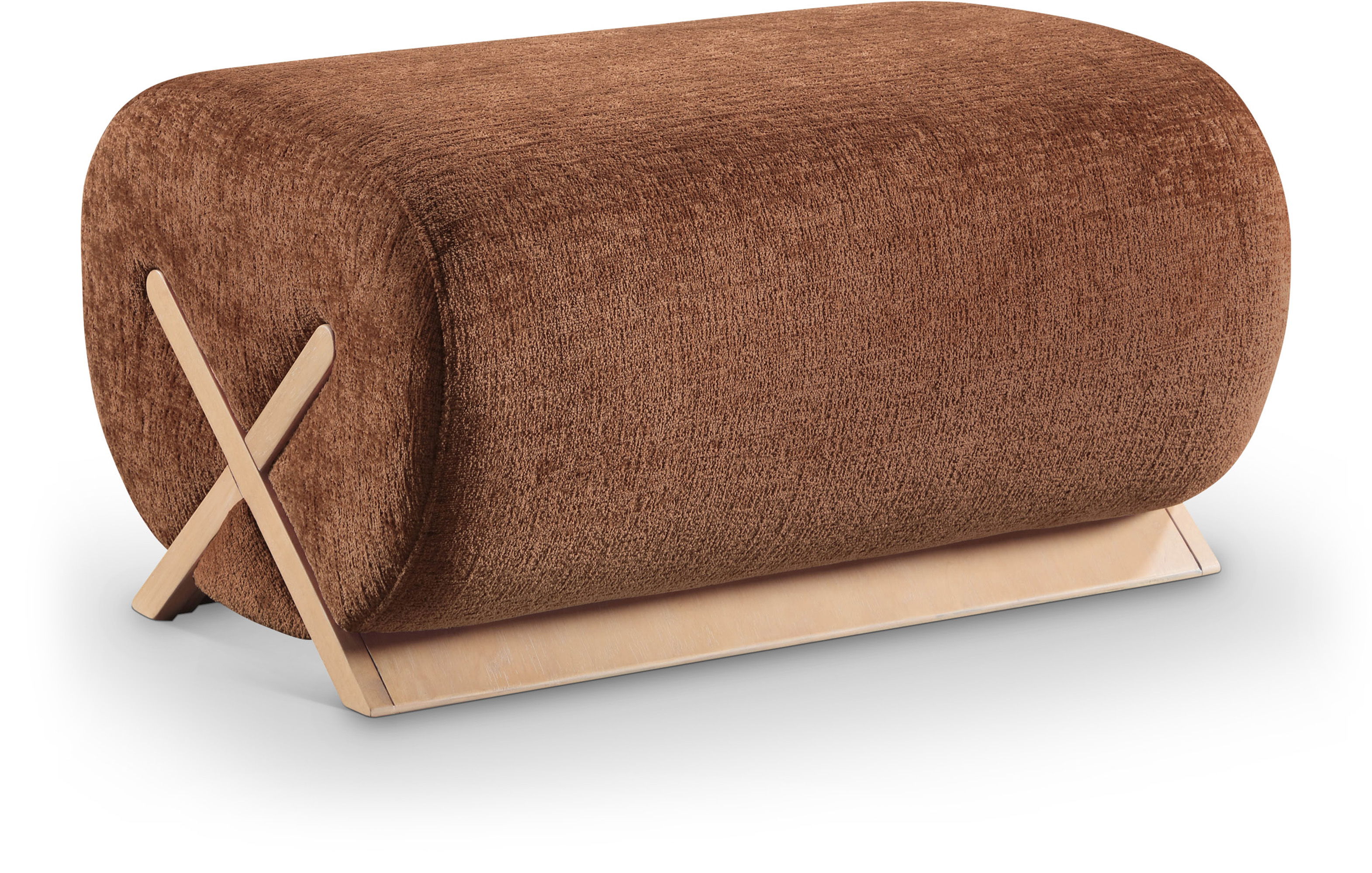 Akira - Fabric Ottoman - Cognac
