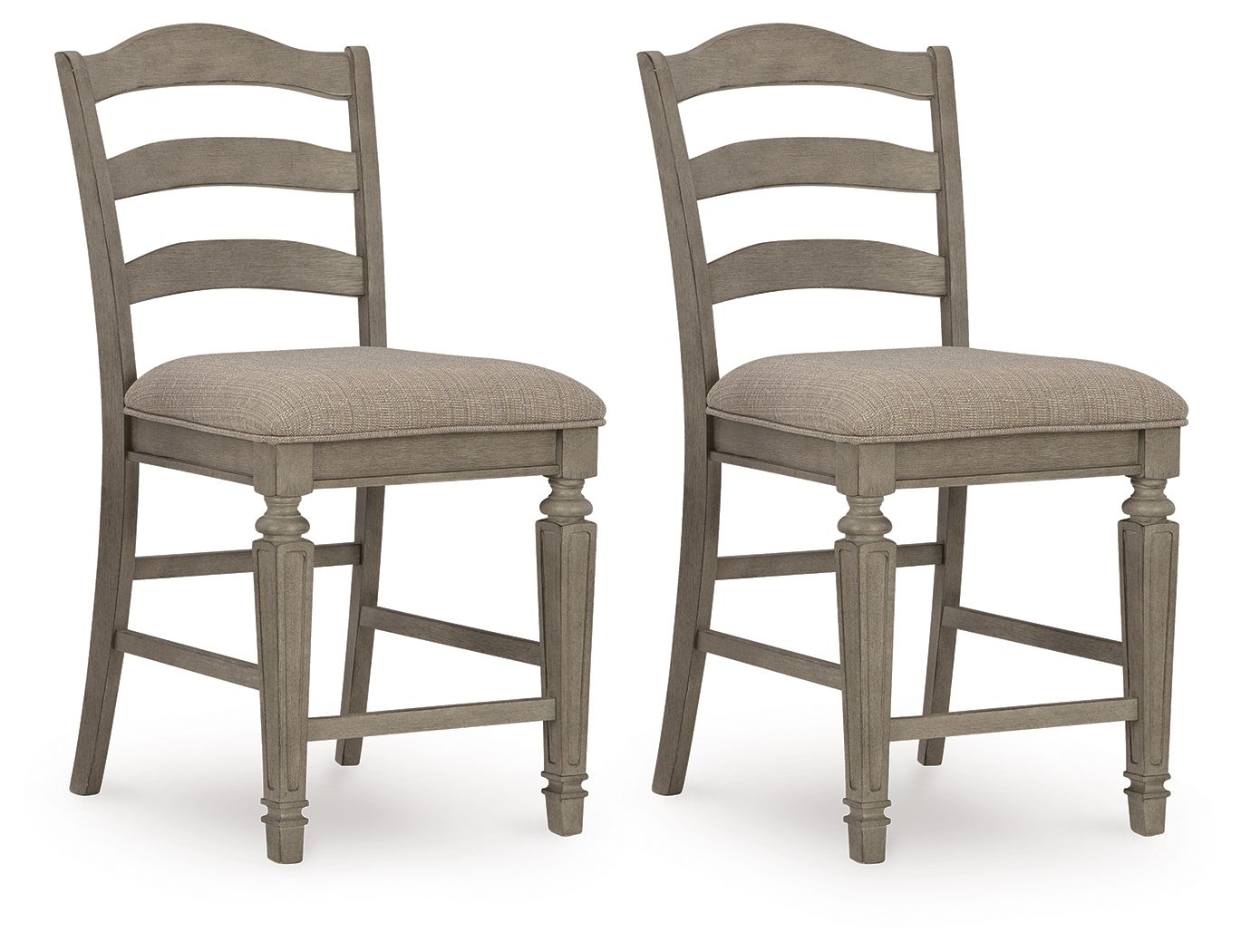 Ashley Lodenbay Upholstered Barstool (2/CN) - Antique Gray
