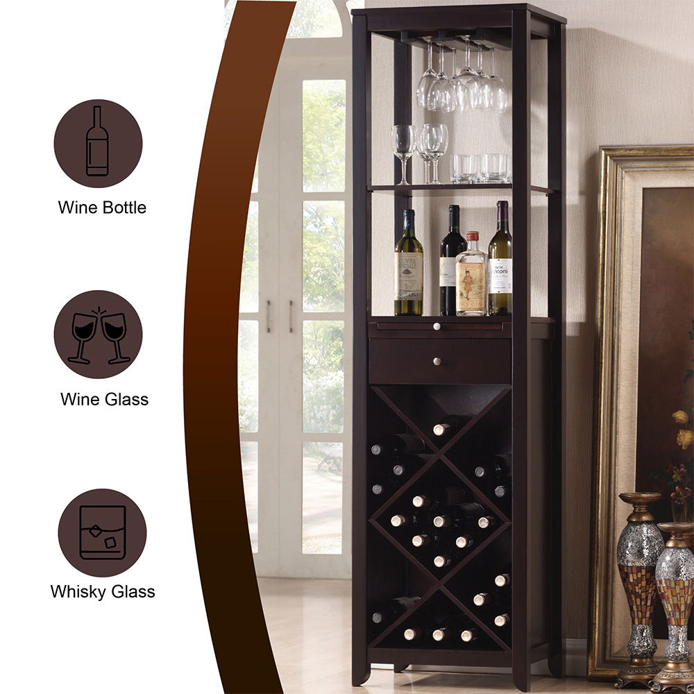 Casey - Wine Cabinet - Wenge, dark brown, view 3