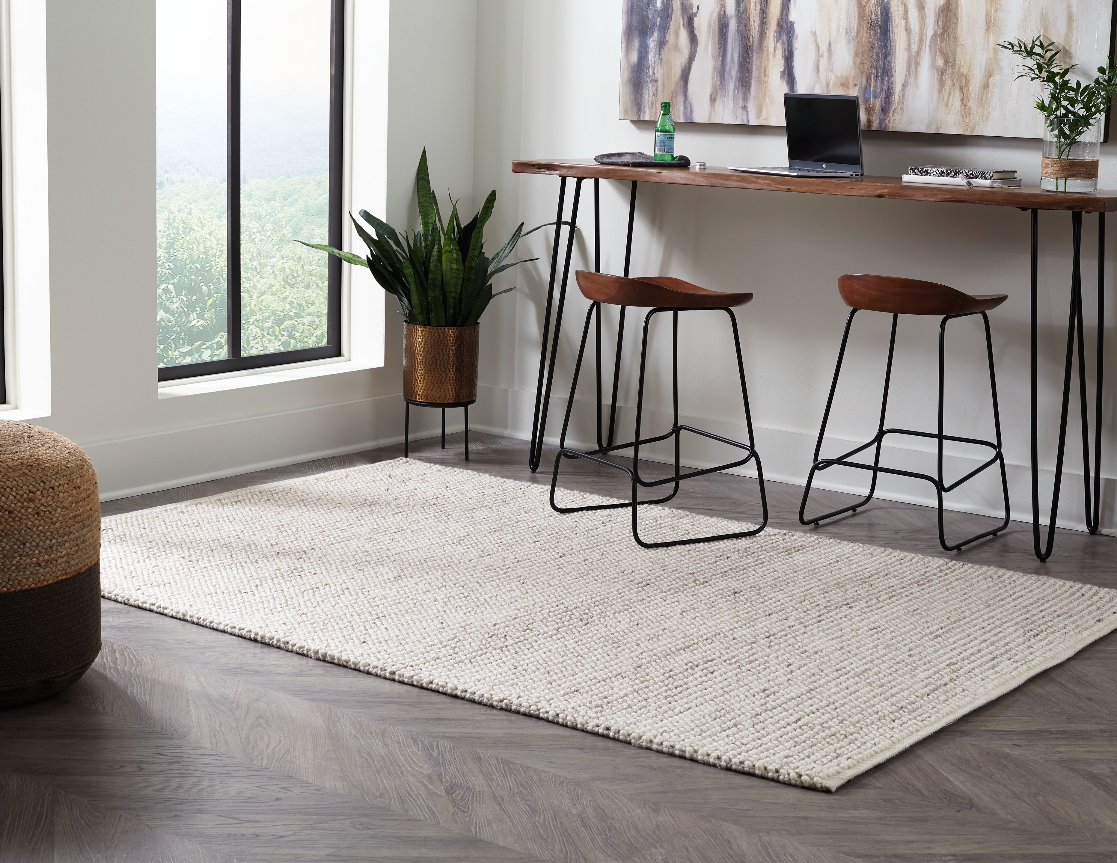 Jossick - 5' x 7' Rug - Cream / Taupe