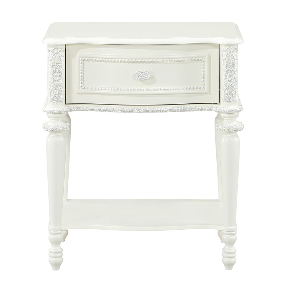 Dorothy - Nightstand With 1 Drawer - Ivory, white, view 6