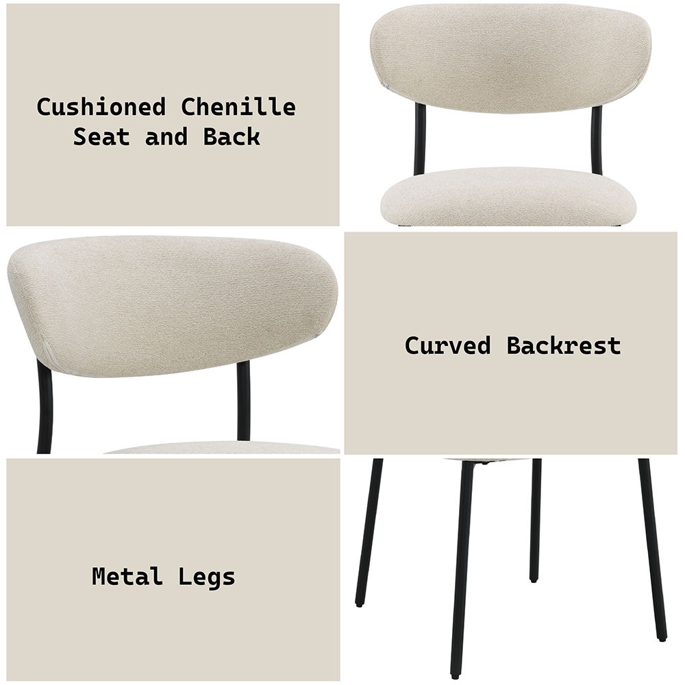Jirina - Side Chair (Set of 2) - Beige Chenille, beige, view 7