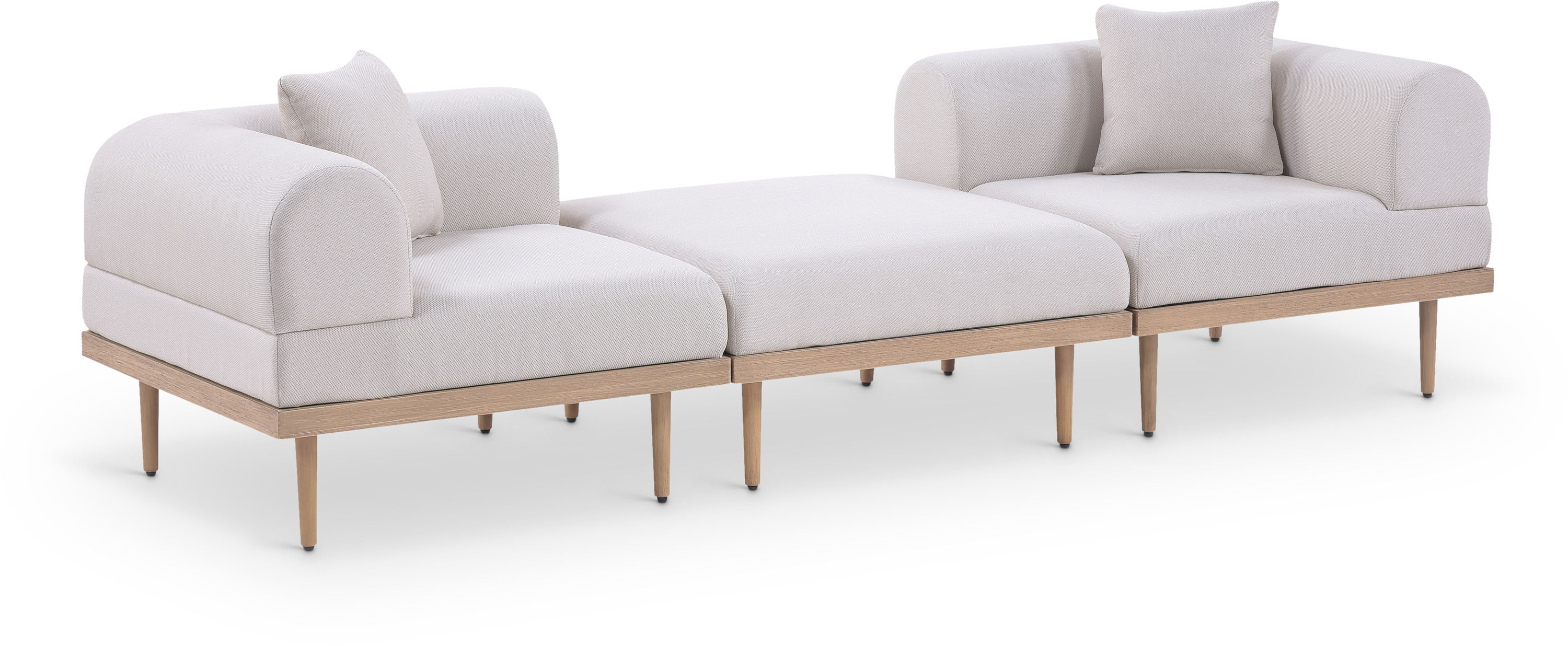 3 Pc · 106.5" Upholstered Outdoor Patio Modular Sofa