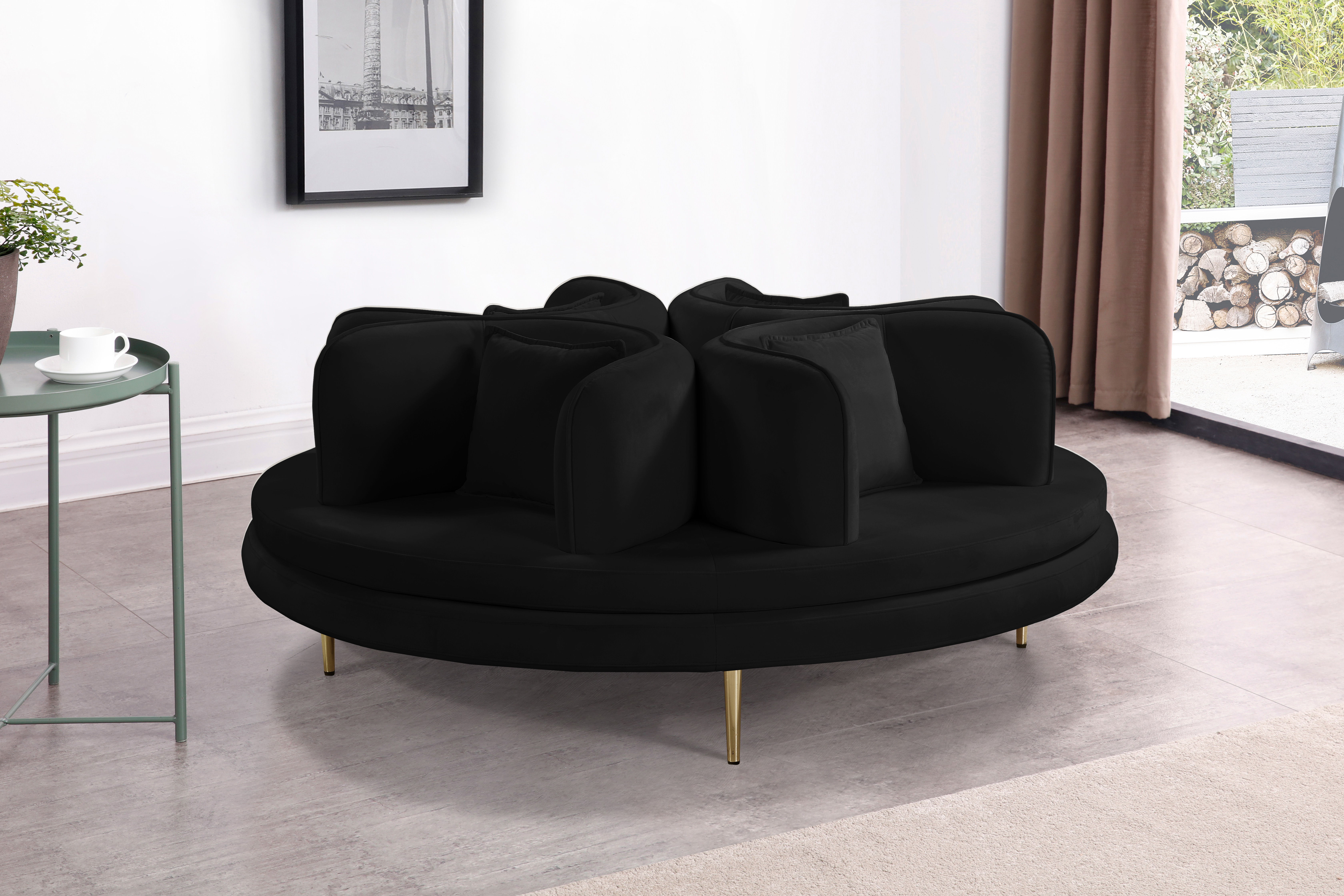 Circlet - Round Sofa Settee - Black