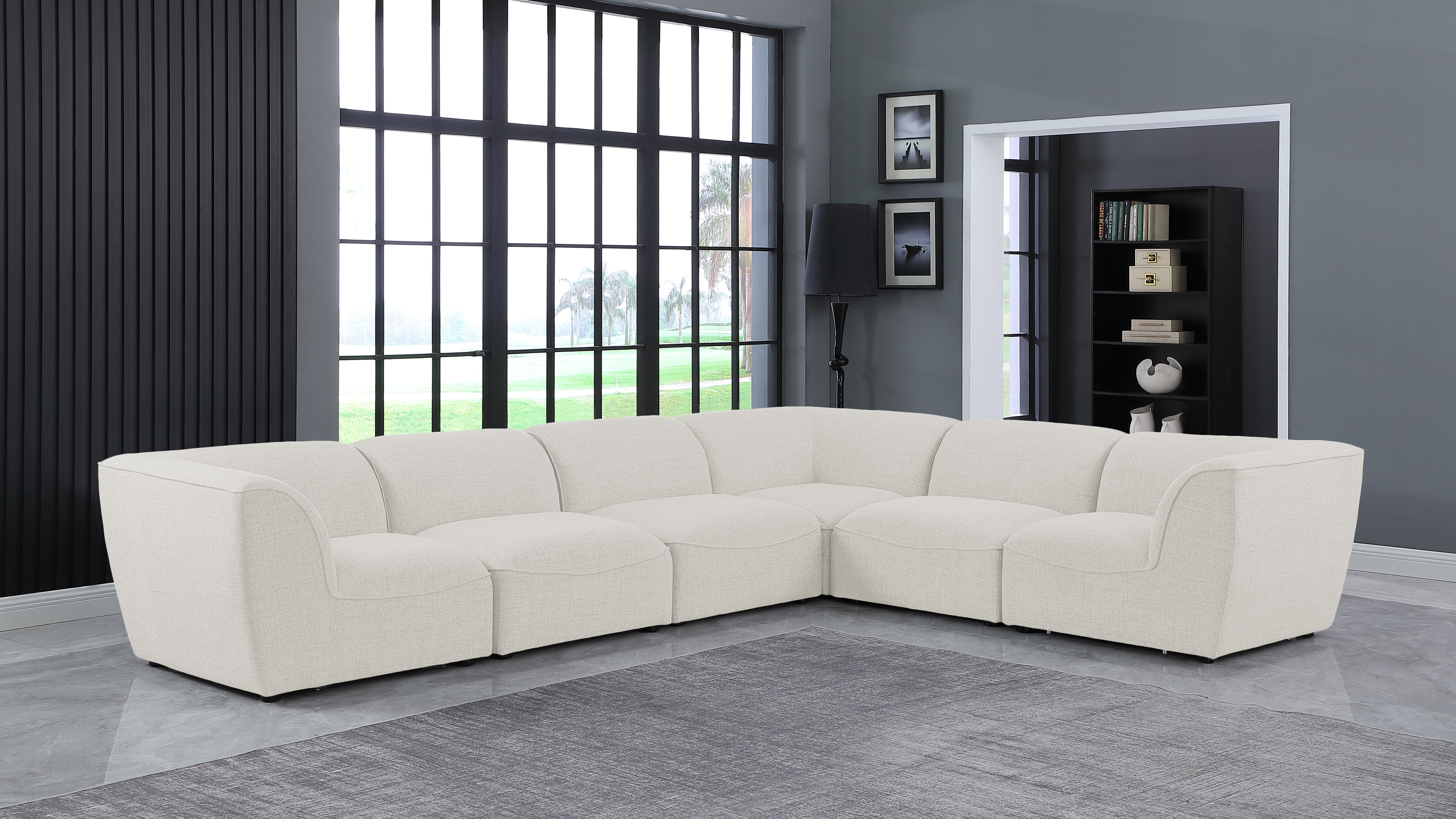 Miramar - 6 Piece Modular Corner Sectional - Cream