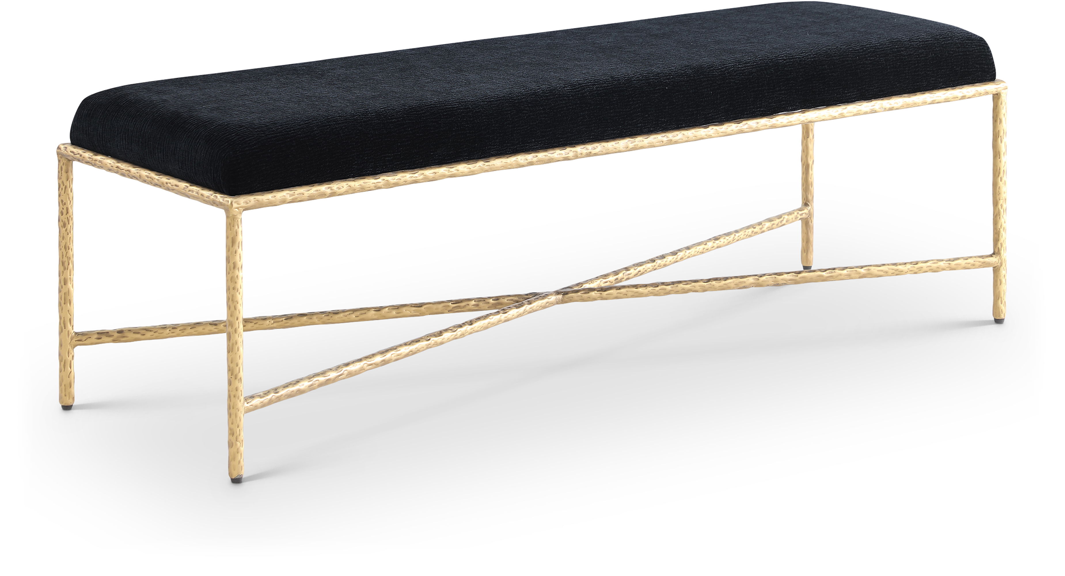 Valley - 54" Bench With Gold Frame - Black
