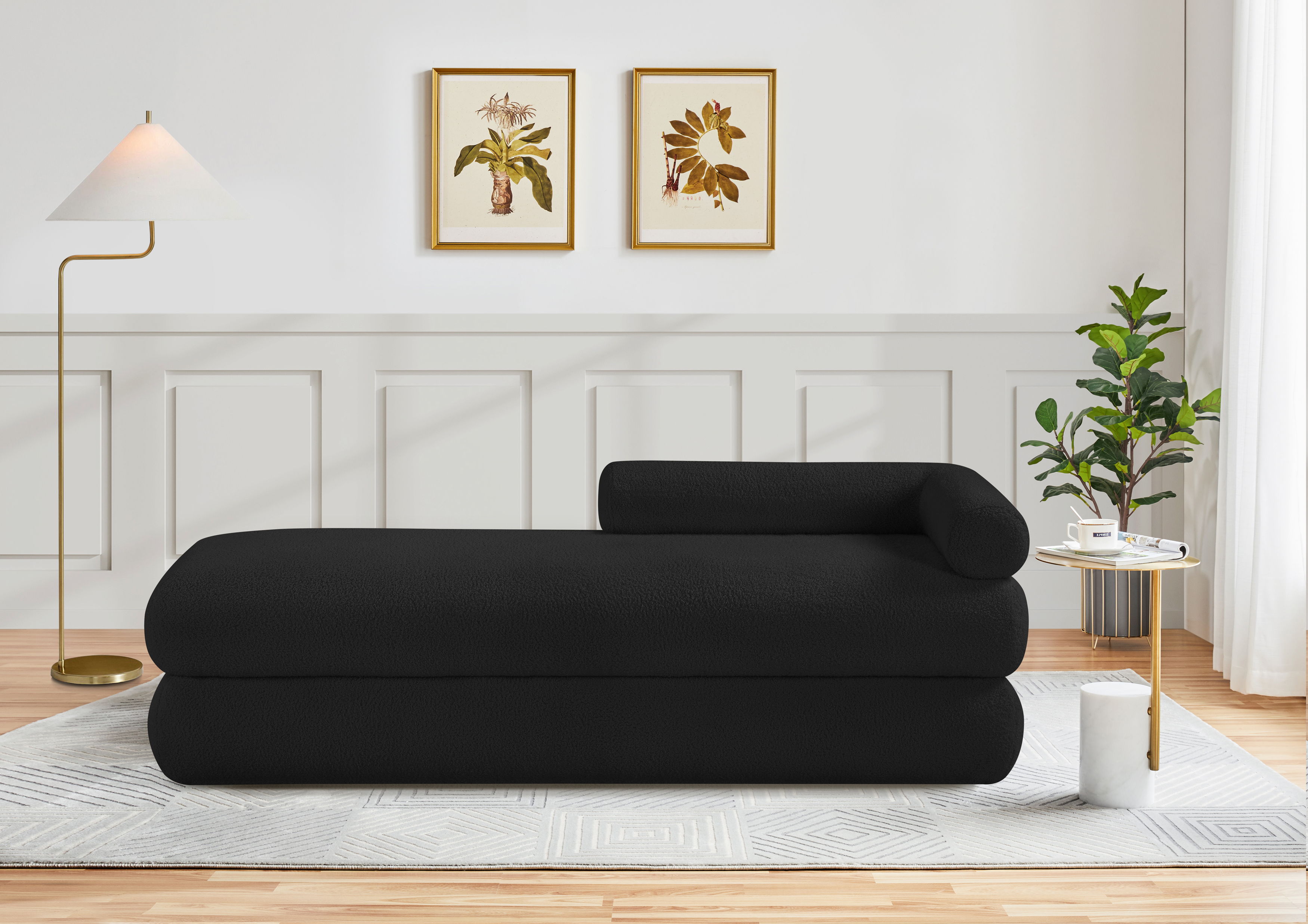 Kennedy - Teddy Fabric Bench - Black