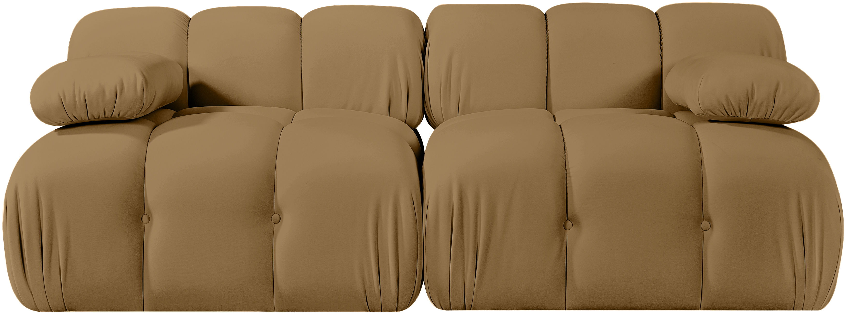 Orin - Velvet Performance Fabric Upholstered 2 Piece Modular Sofa - Saddle