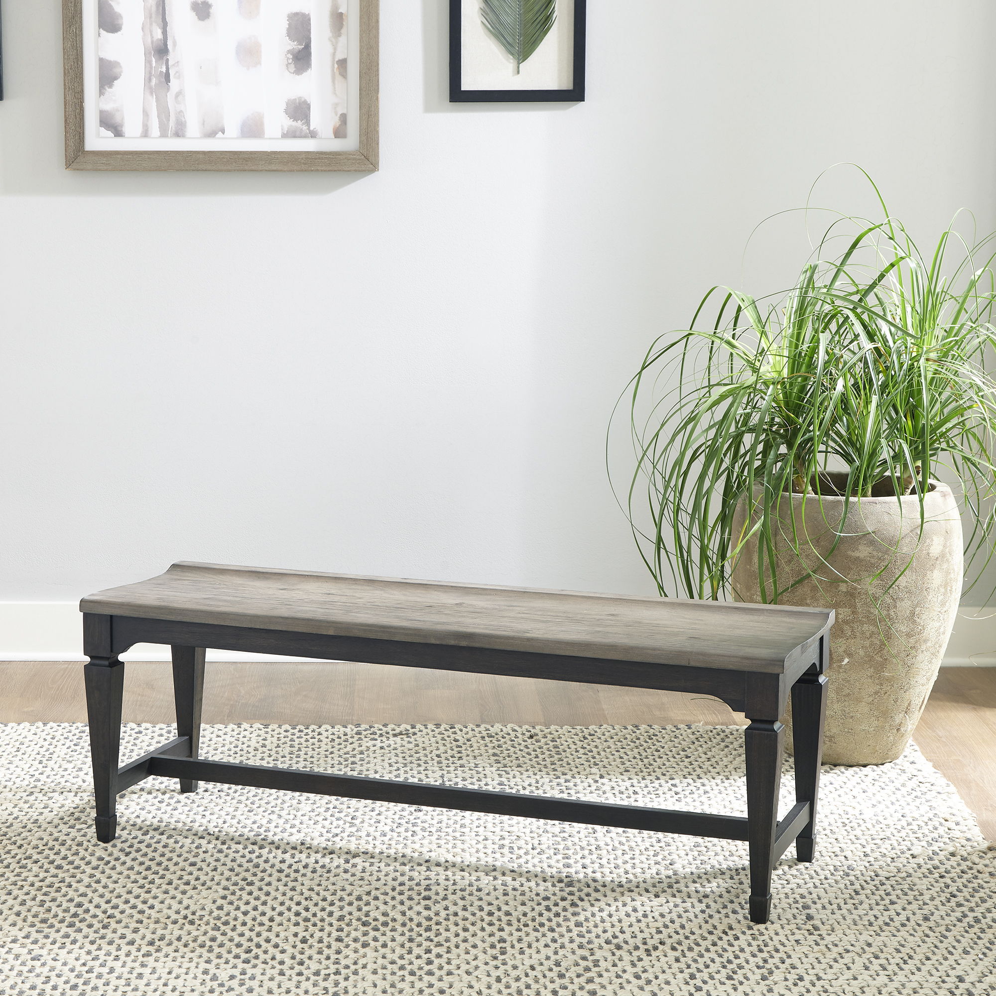 Liberty Furniture Allyson Park - Wood Seat Bench - Dark Brown