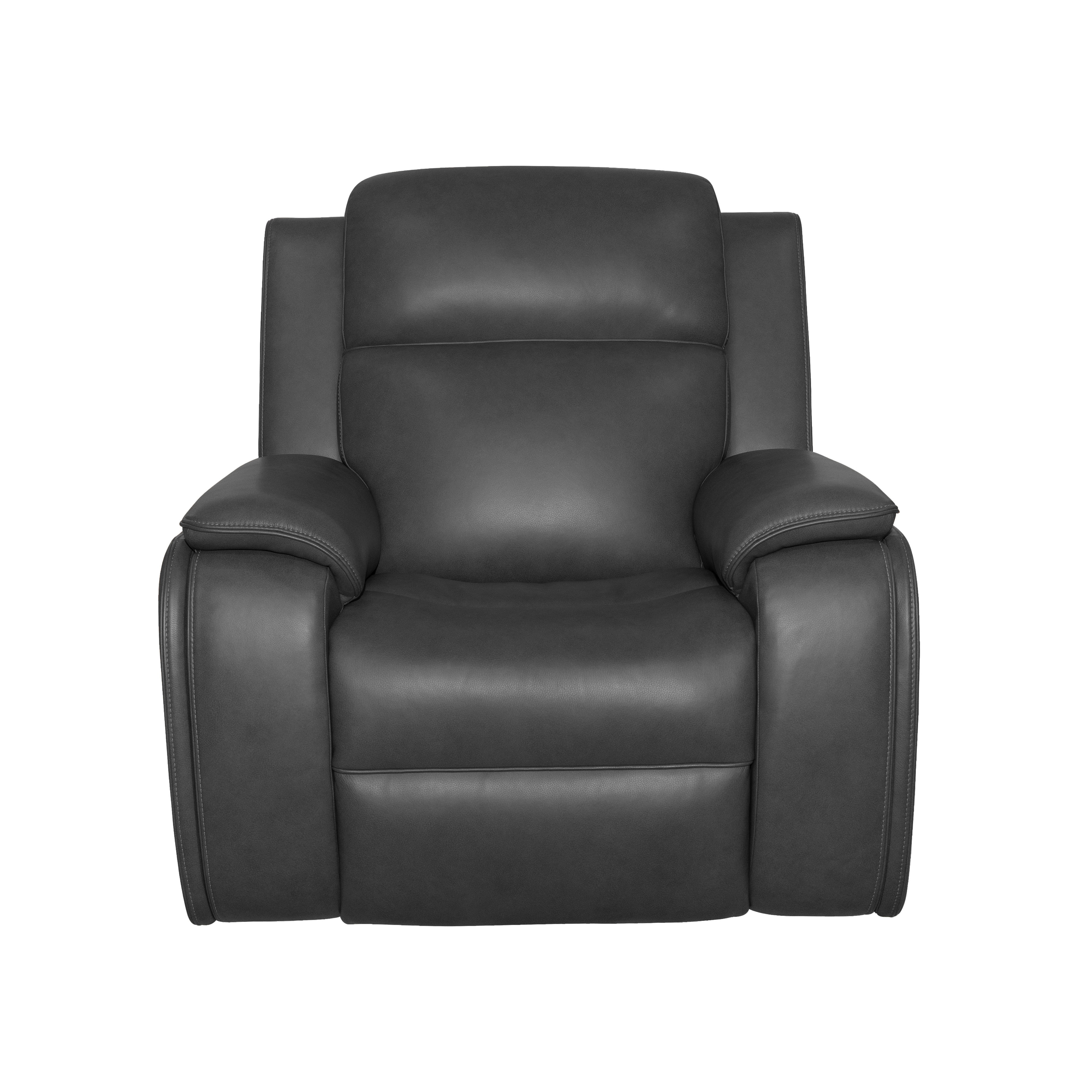 Ziggy - Power Recliner With Power Headrest, Lumbar, Heat & Massage - Iron, black, view 3