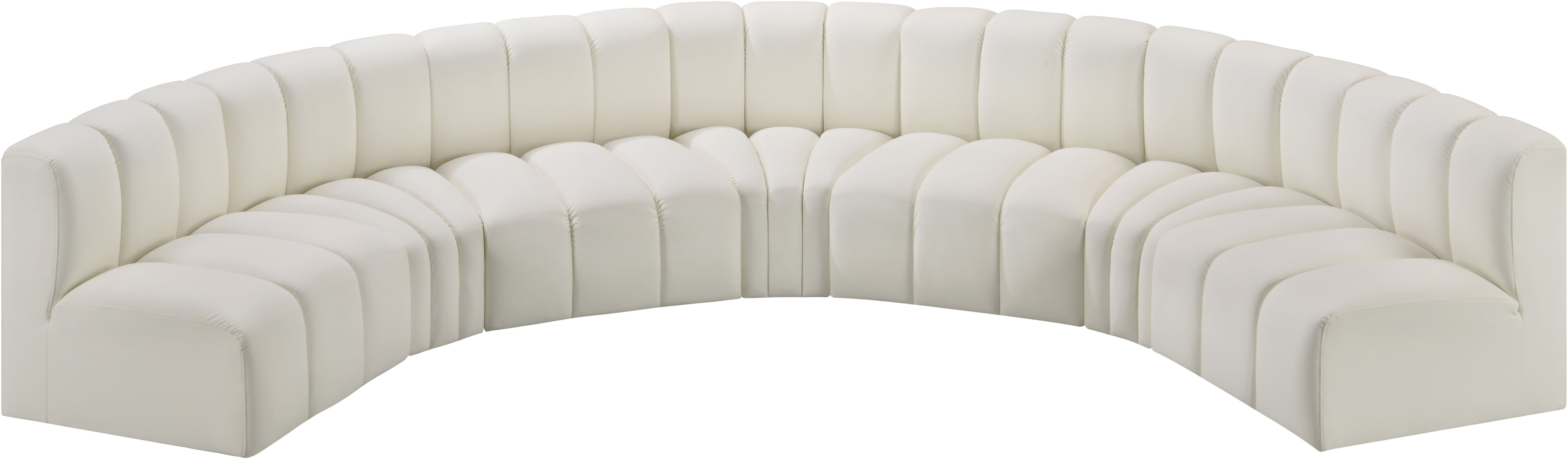 Arc - Faux Leather 7 Piece U-Shaped Modular Sofa - Cream