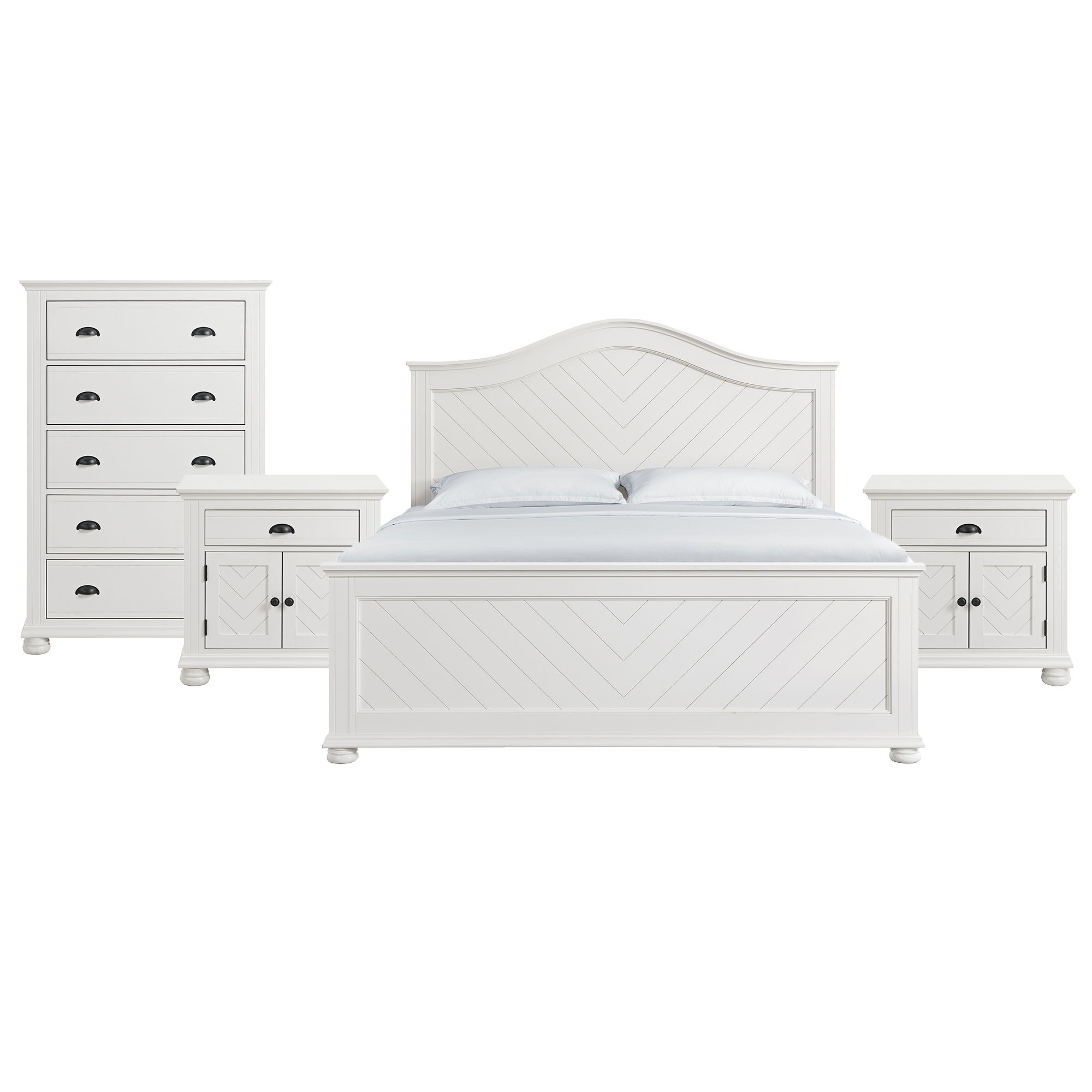 King · 4 Pc · Bedroom Set With 2 Nightstands & Chest