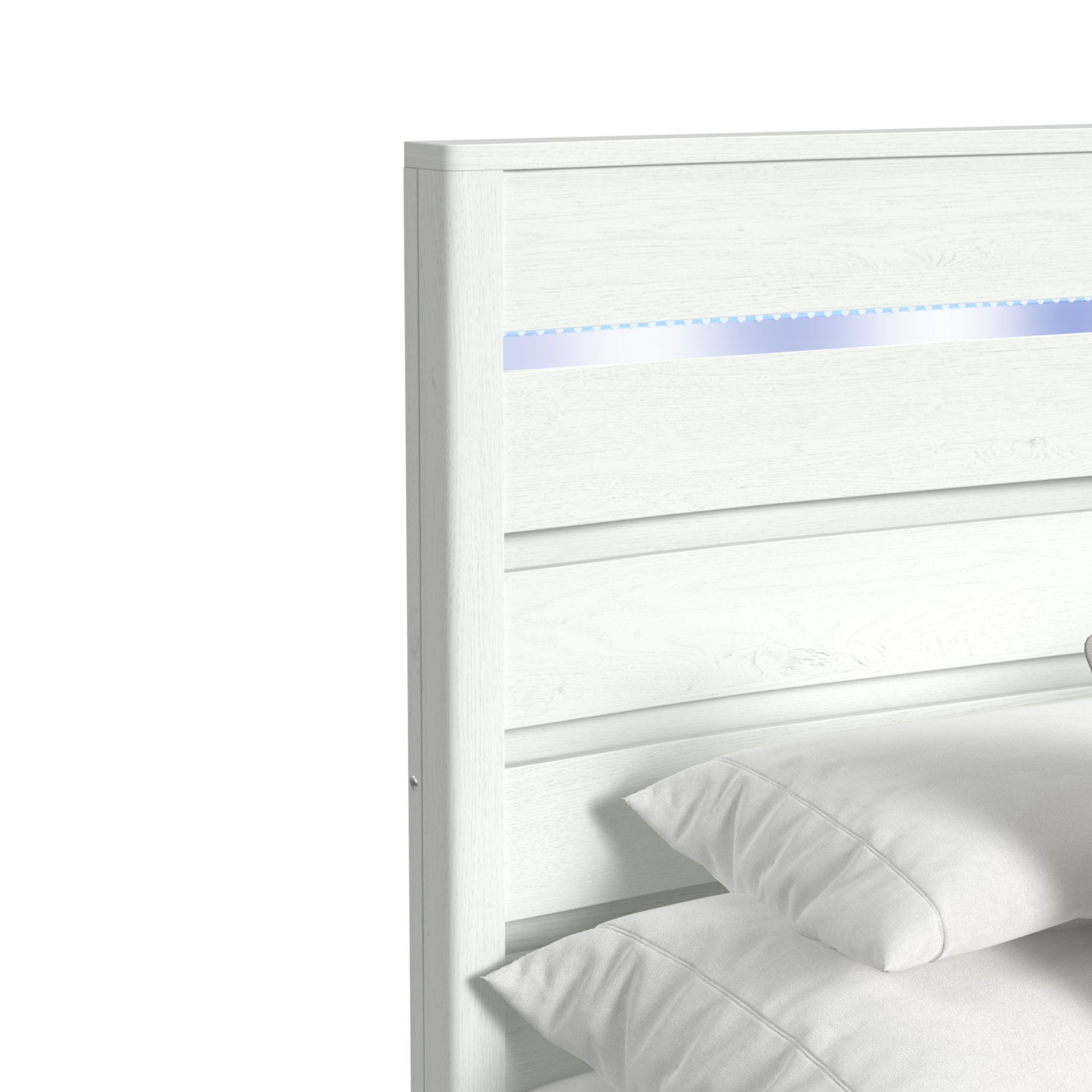 Tobias - Twin Bed With LED - White