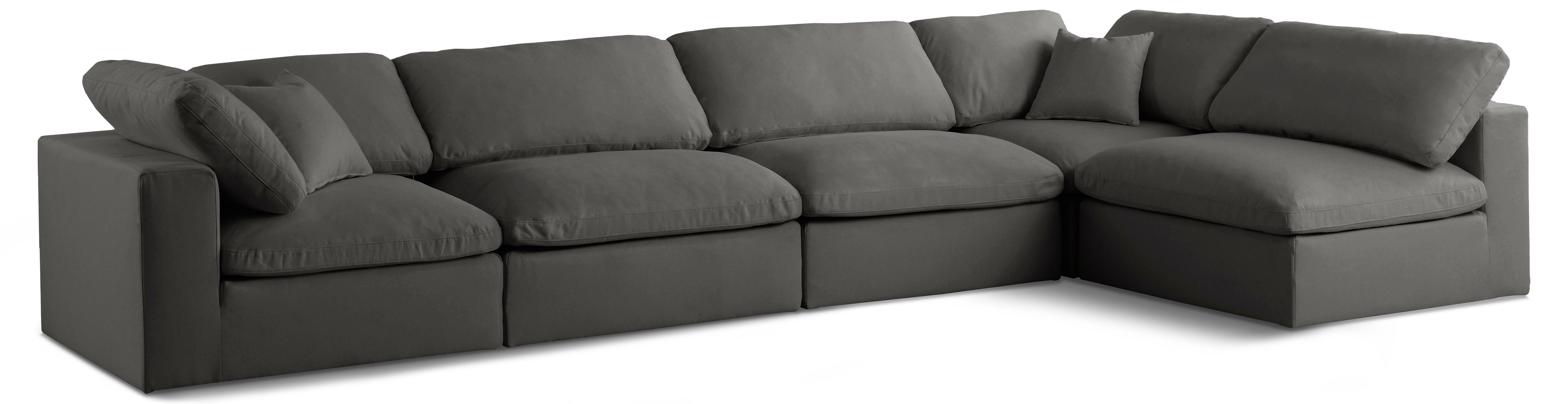 Plush - 5 Piece Modular Sectional - Gray