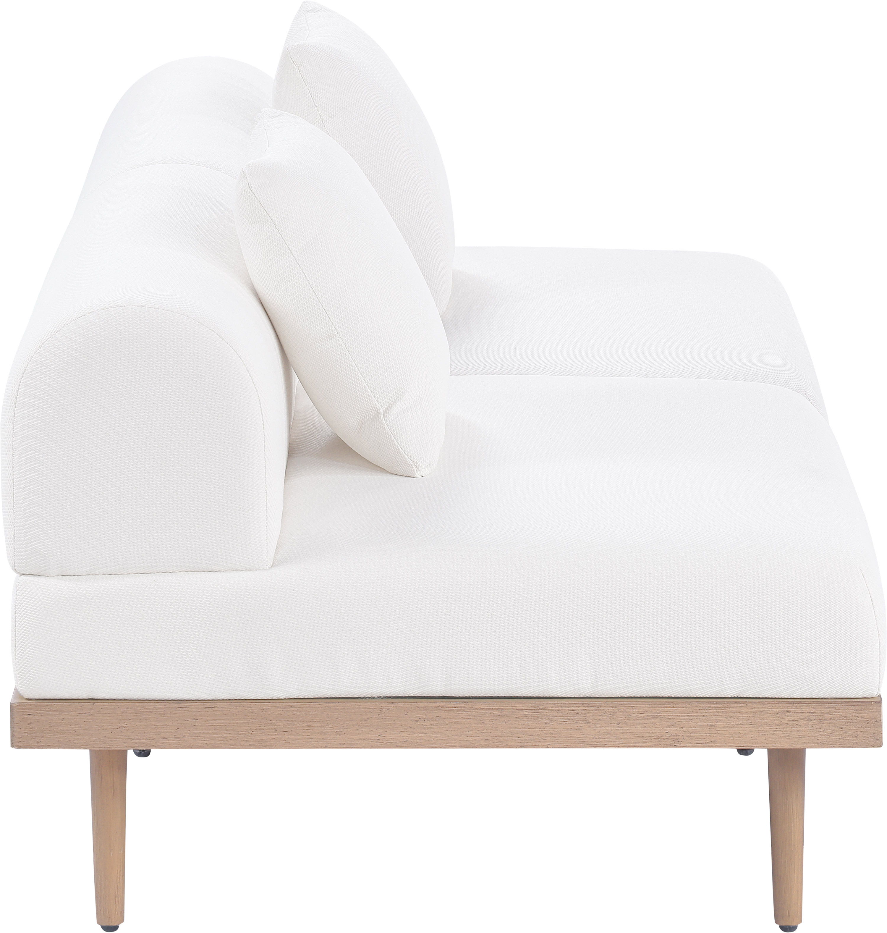 Laguna - 2 Piece 71" Upholstered Outdoor Patio Modular Loveseat - Cream