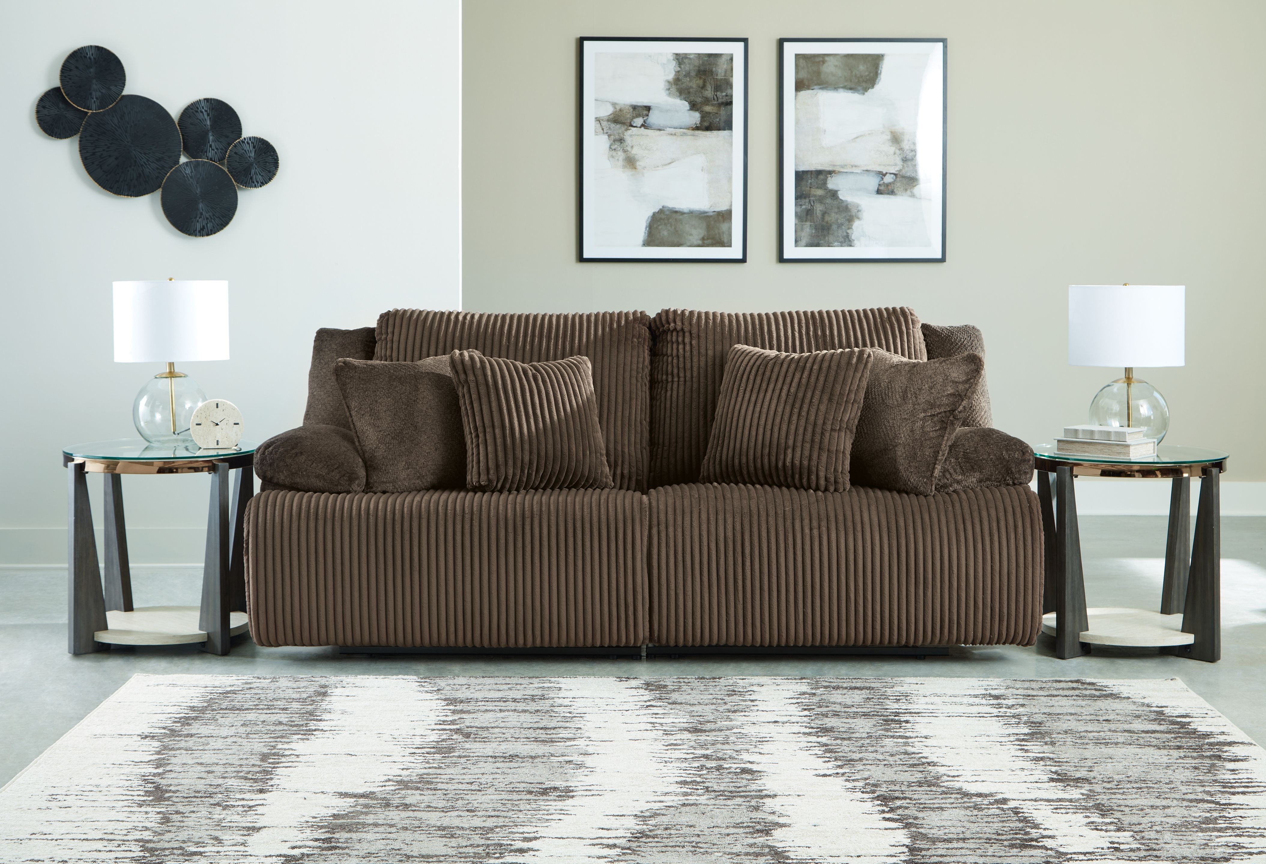 Ashley Furniture Top Tier - 2-Piece Reclining Sectional Loveseat - Chocolate - Image 2