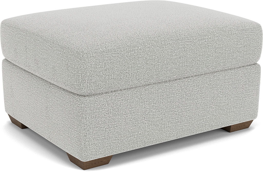 Randall - Fabric Ottoman, white, view 2