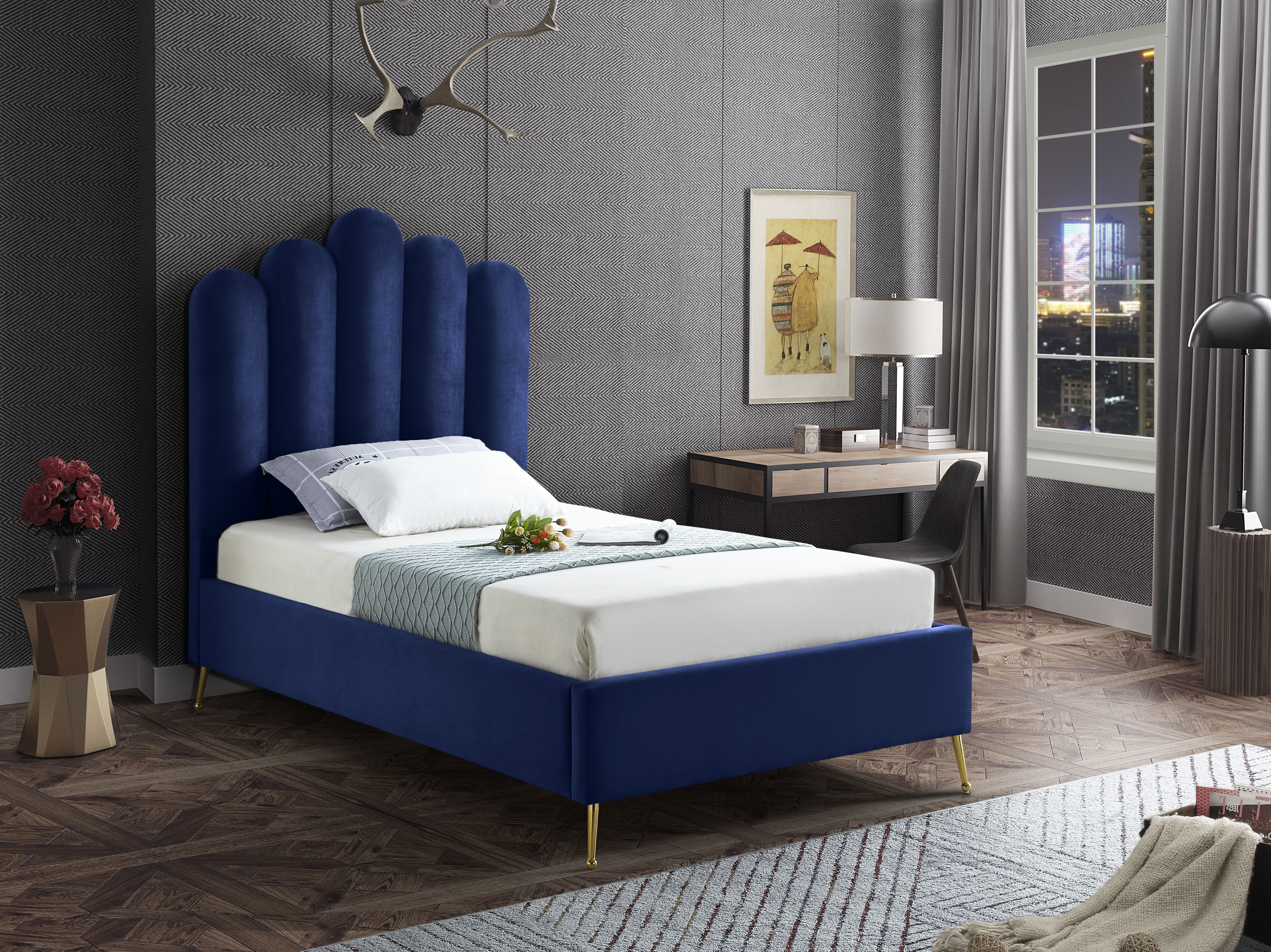 Lily - Twin Bed - Navy