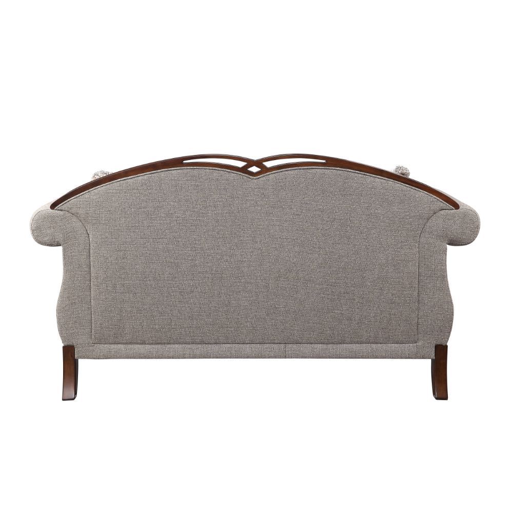 Miyeon - Loveseat With 3 Pillows - Fabric & Cherry, beige, view 3