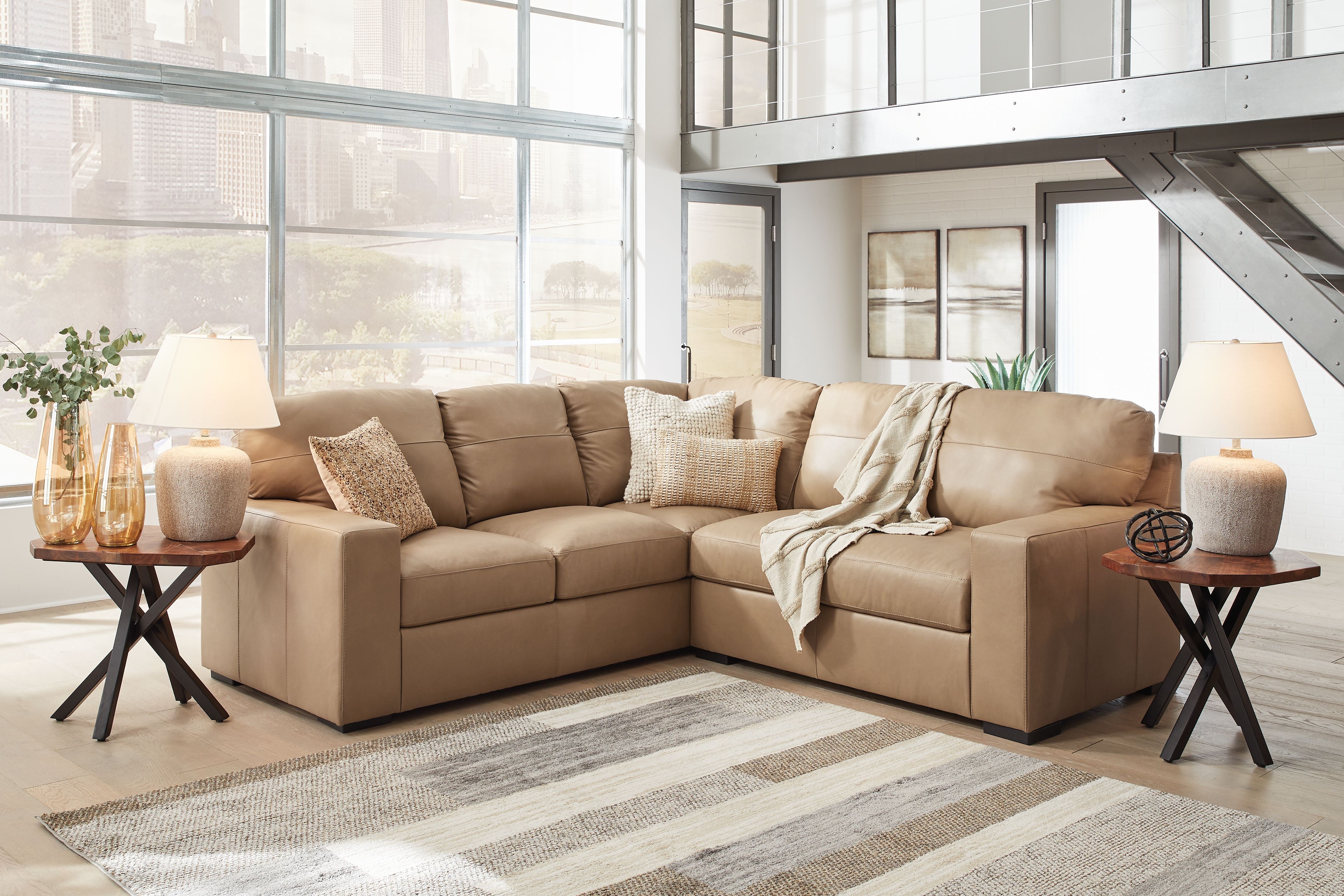 Ashley Furniture Bandon - 3 Pc. - 2-Piece Sectional With Raf Loveseat, Ottoman - Toffee - Image 2