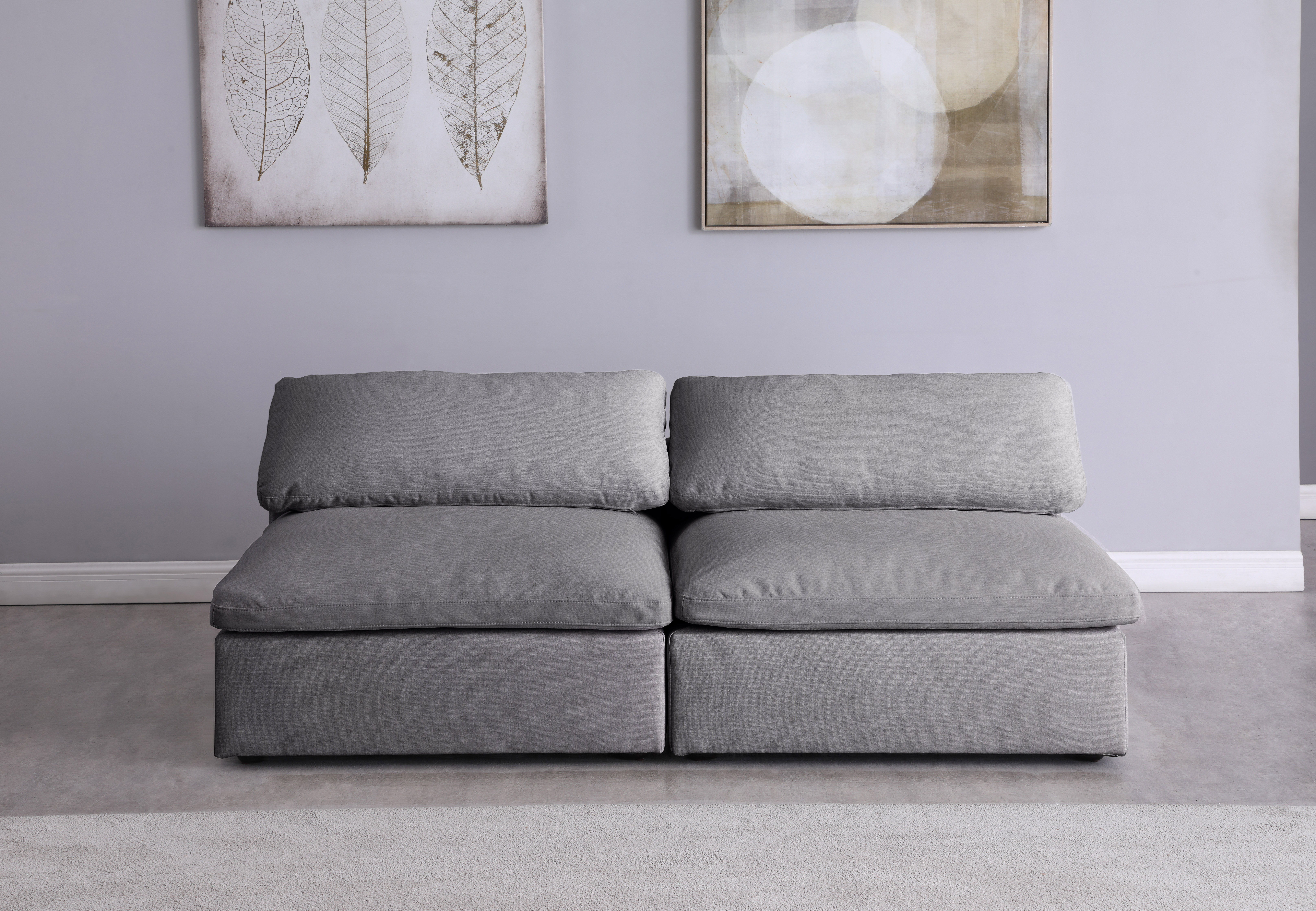 Serene - 2 Piece Modular Armless Sofa - Gray