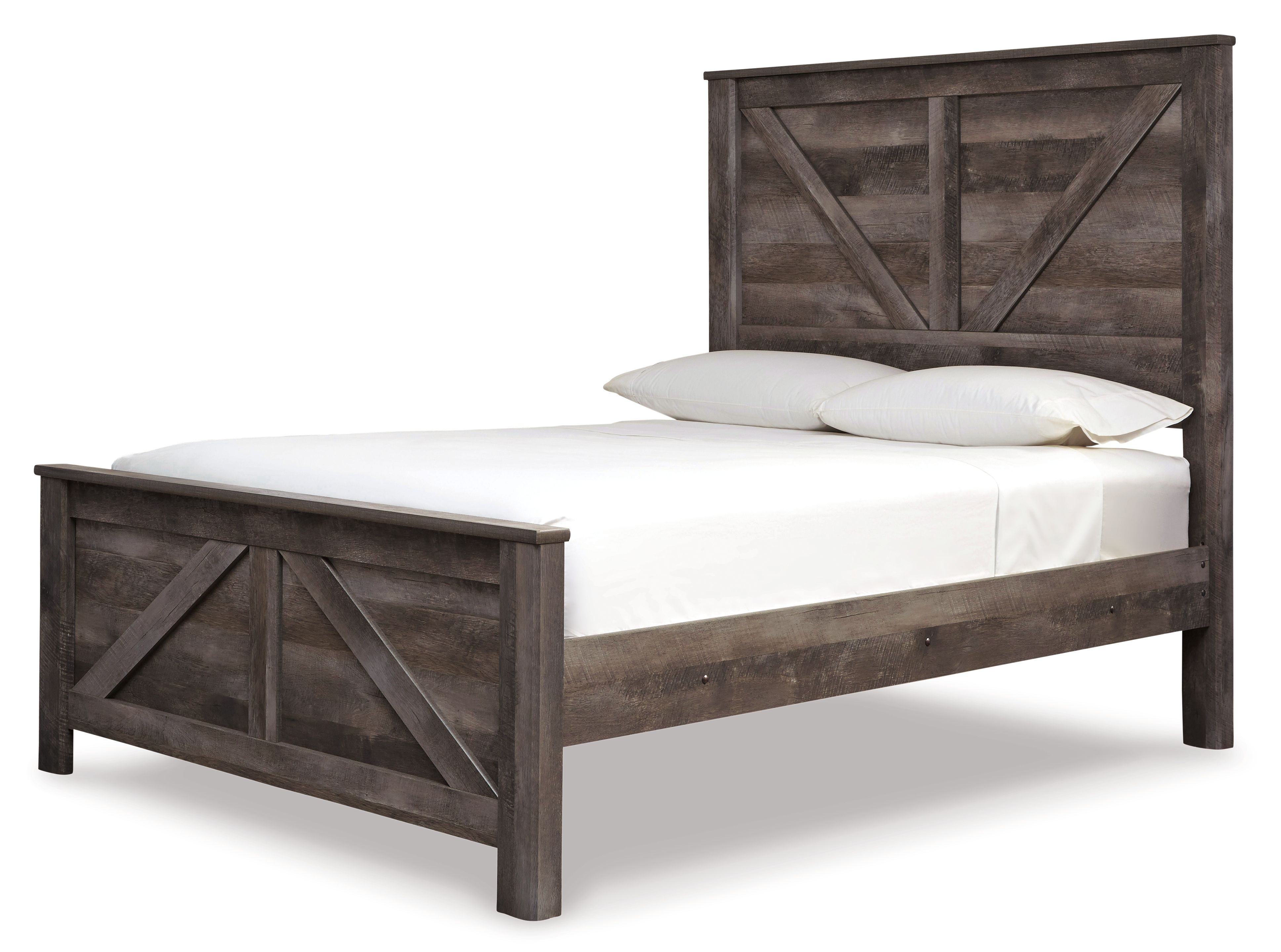 Ashley Furniture Wynnlow - Queen Crossbuck Panel Bed - Gray - Image 6