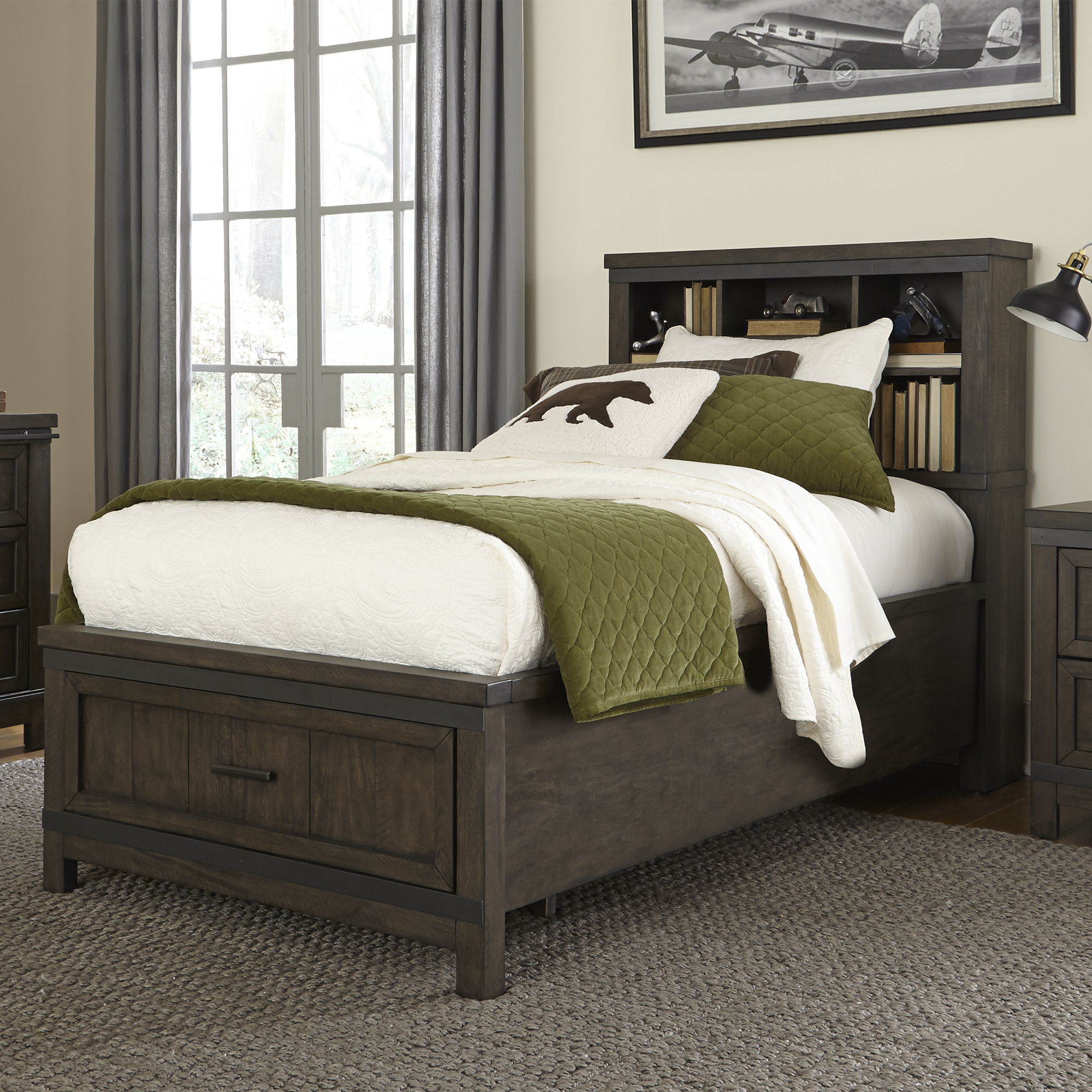 Liberty Furniture Thornwood Hills - Full Bookcase Bed - Dark Brown