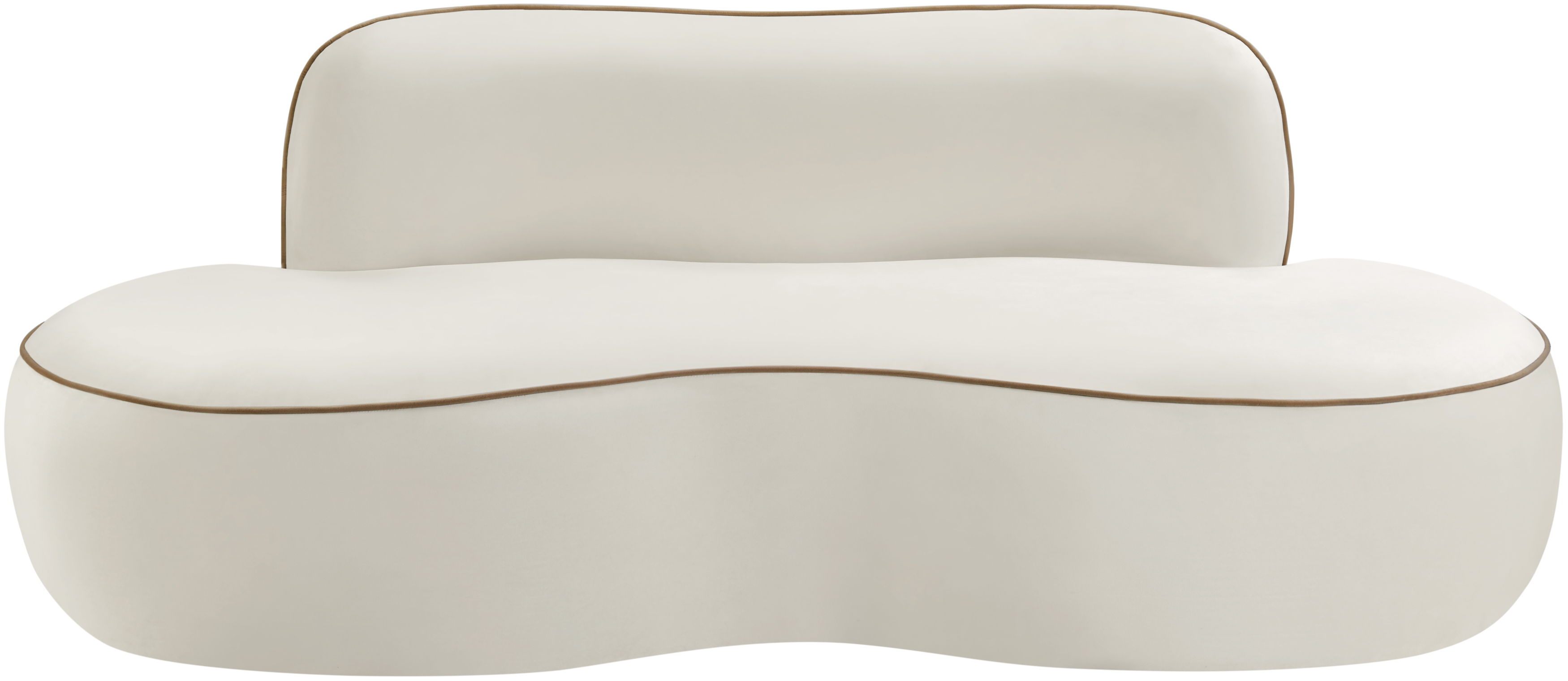 Swerve - Velvet 77" Upholstered Loveseat - Cream