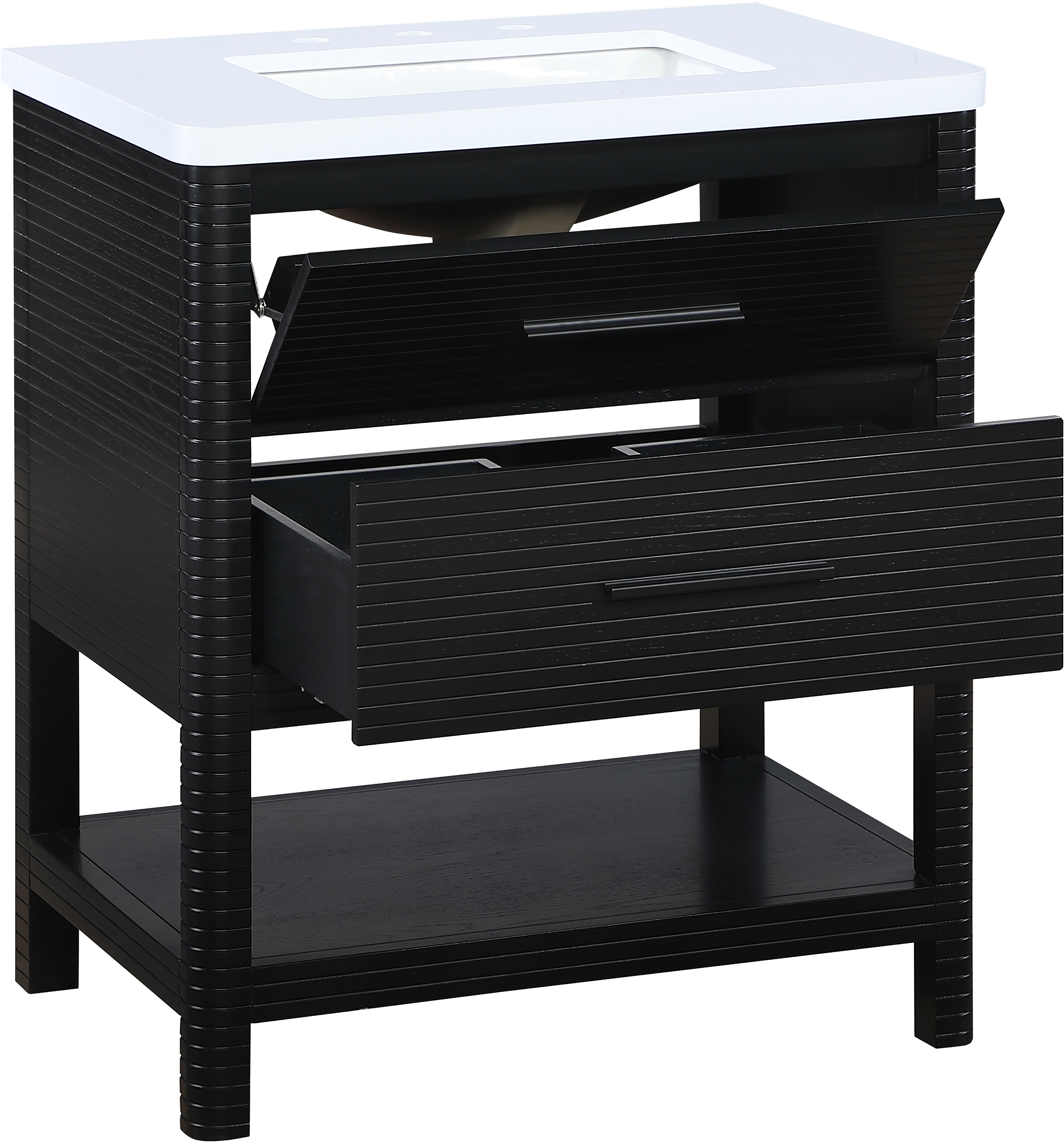 Oakwell - 30'' Bathroom Vanity - Black / White