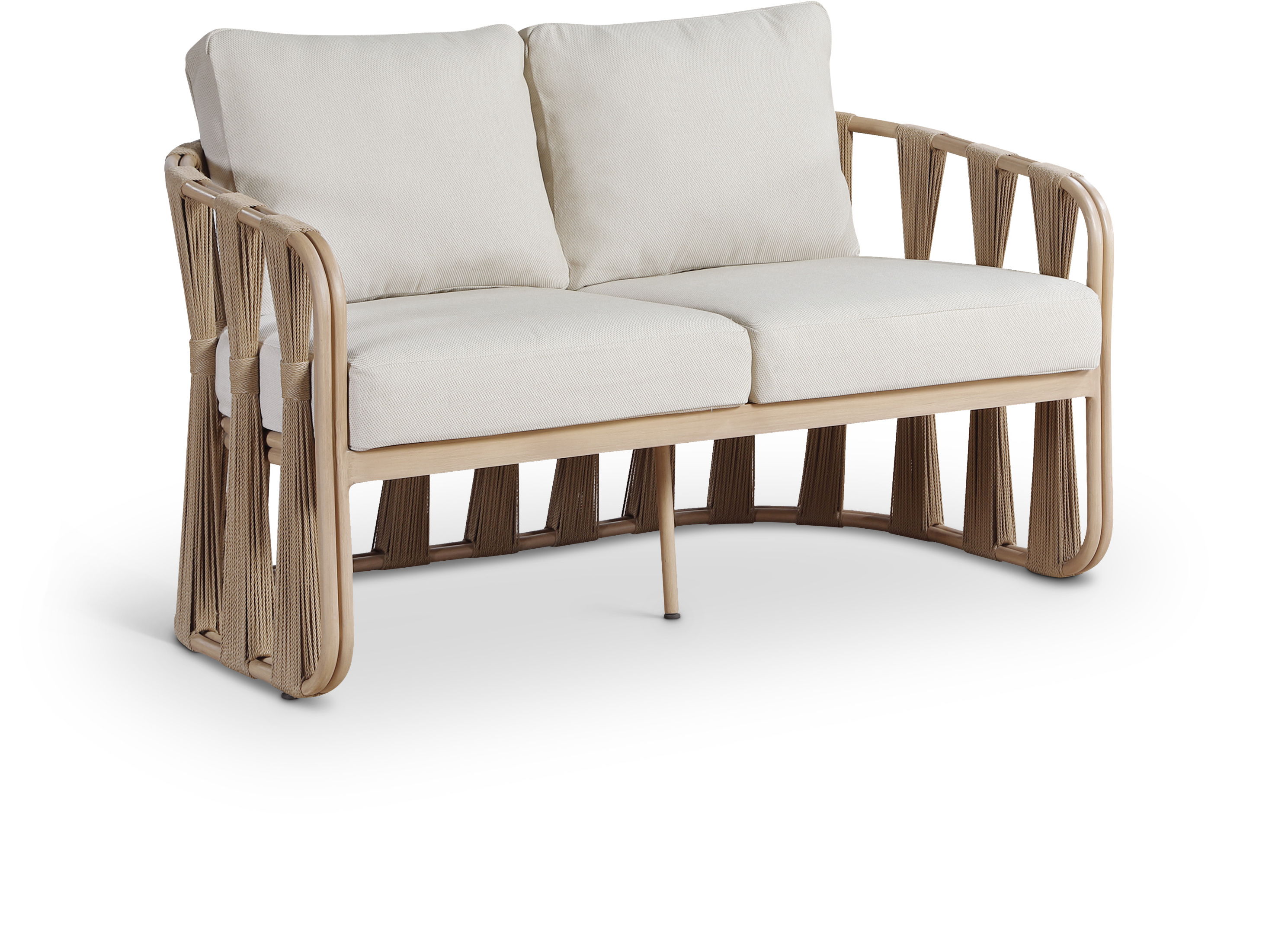 San Pietro - Resilient Waterproof Fabric 60.5" Upholstered Outdoor Patio Loveseat - Beige