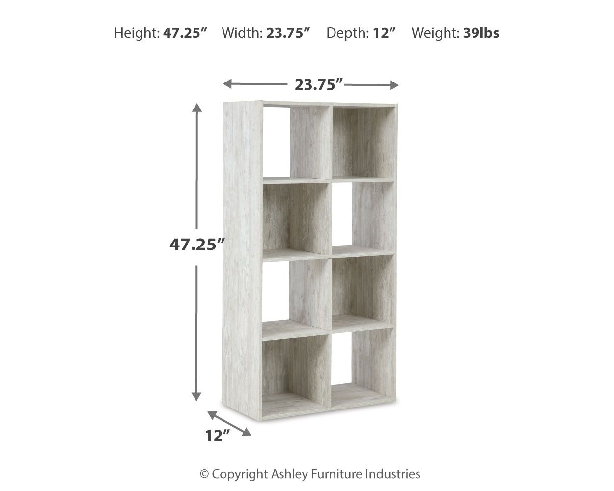 Ashley Furniture Paxberry - Eight Cube Organizer - Whitewash - Image 3