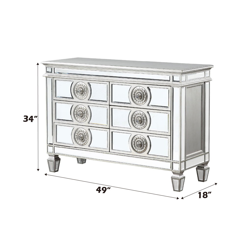 Varian - 34" Server - Mirrored & Antique Platinum, silver, view 7