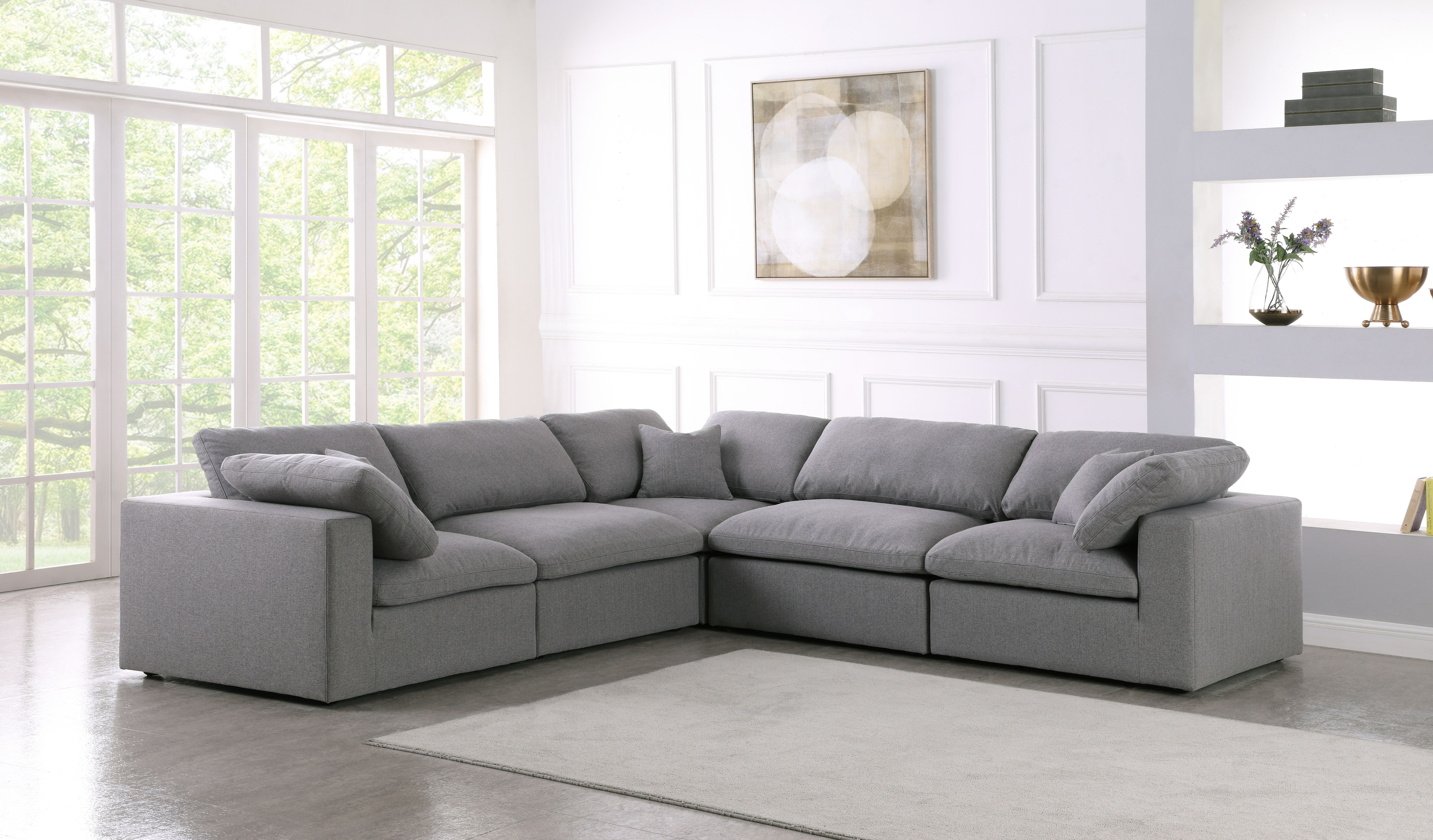 Serene - 5 Piece Modular Corner Sectional - Gray